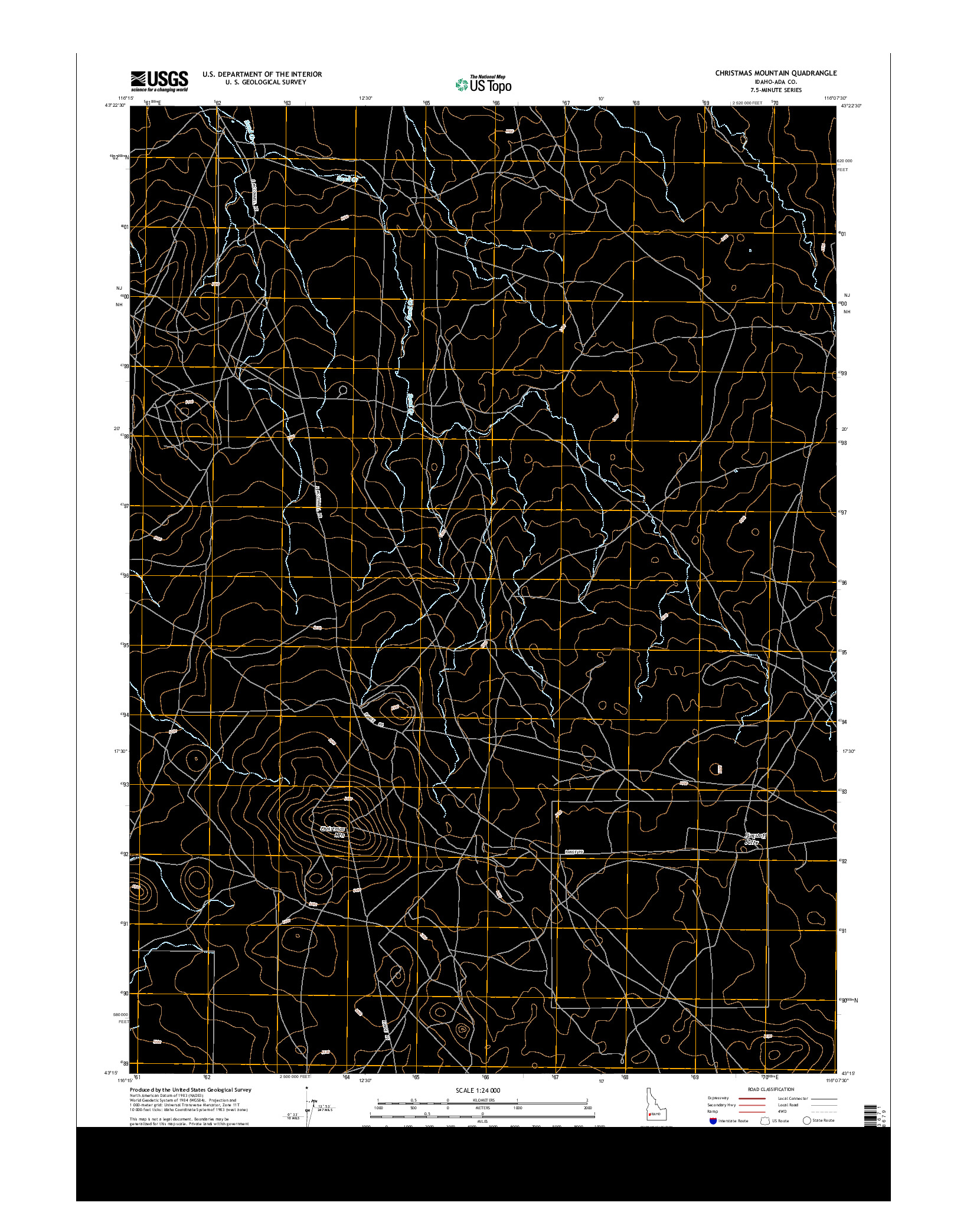 USGS US TOPO 7.5-MINUTE MAP FOR CHRISTMAS MOUNTAIN, ID 2013