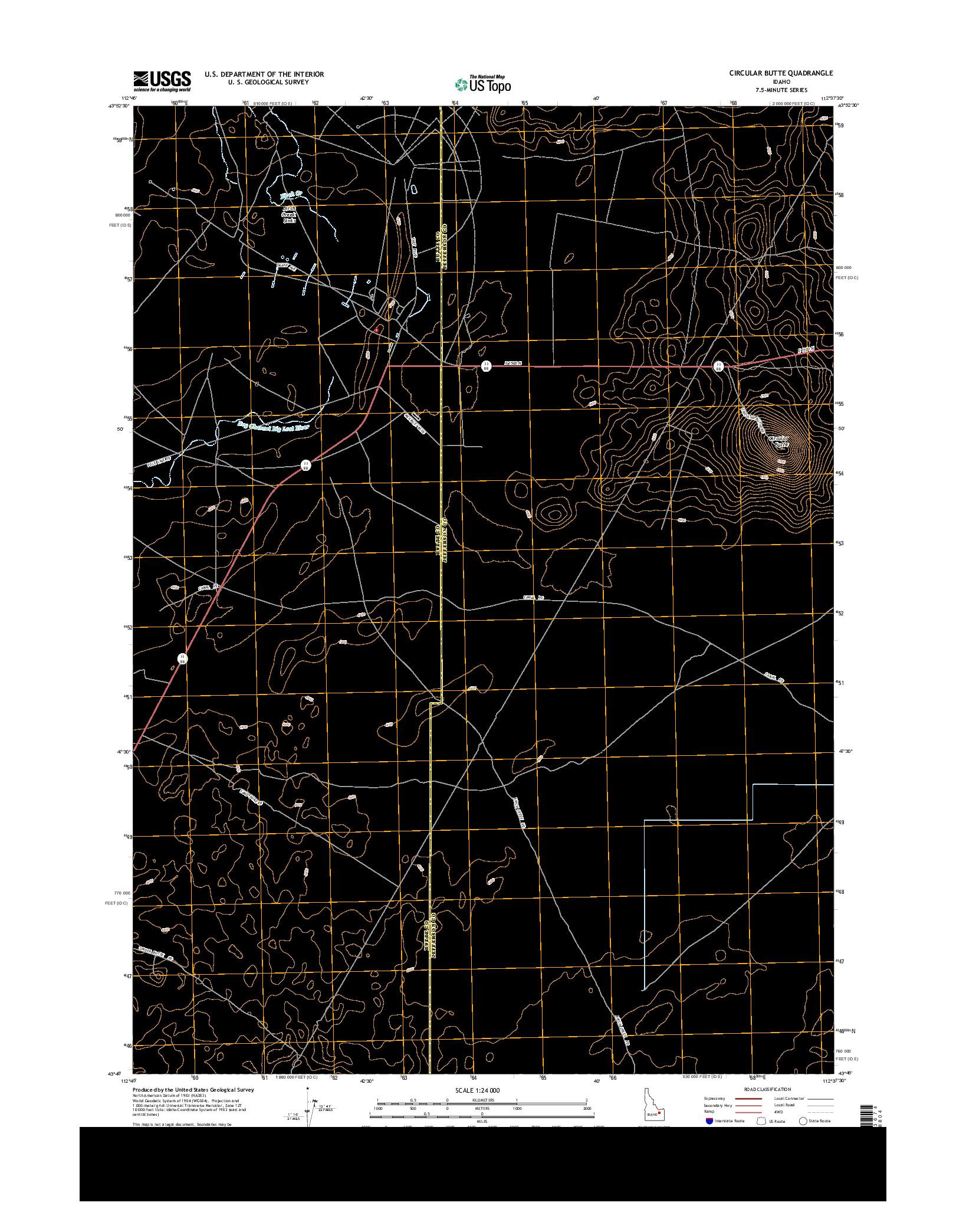 USGS US TOPO 7.5-MINUTE MAP FOR CIRCULAR BUTTE, ID 2013