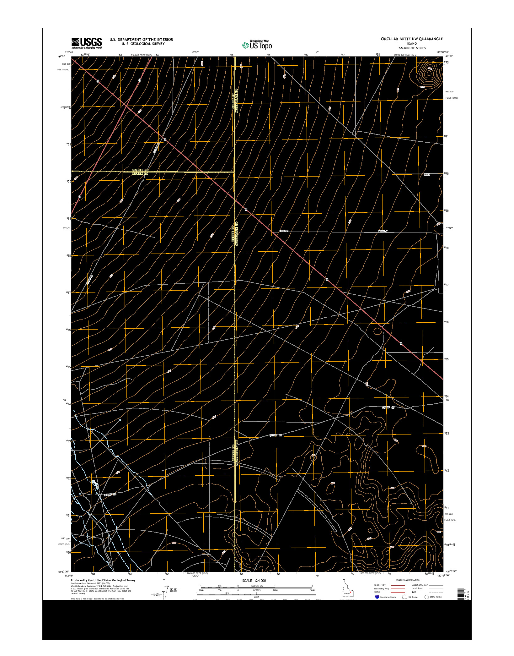 USGS US TOPO 7.5-MINUTE MAP FOR CIRCULAR BUTTE NW, ID 2013