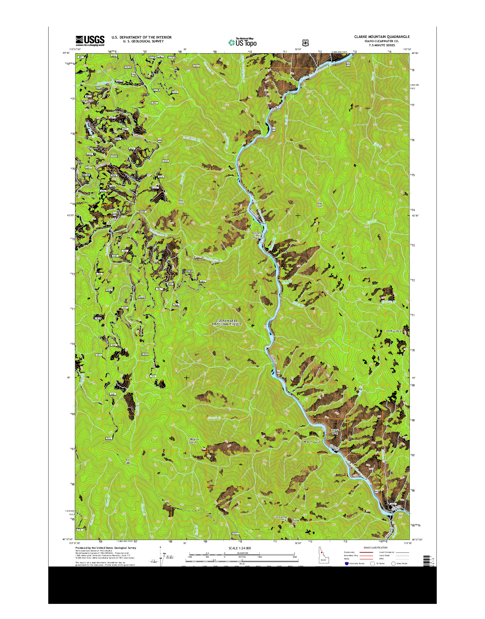 USGS US TOPO 7.5-MINUTE MAP FOR CLARKE MOUNTAIN, ID 2013