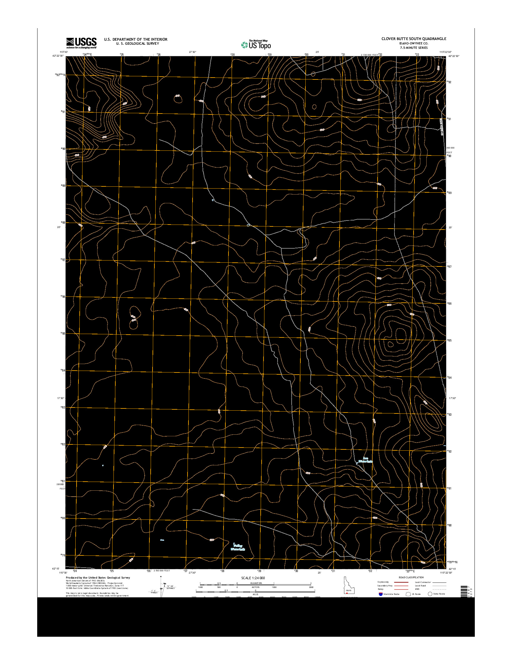 USGS US TOPO 7.5-MINUTE MAP FOR CLOVER BUTTE SOUTH, ID 2013
