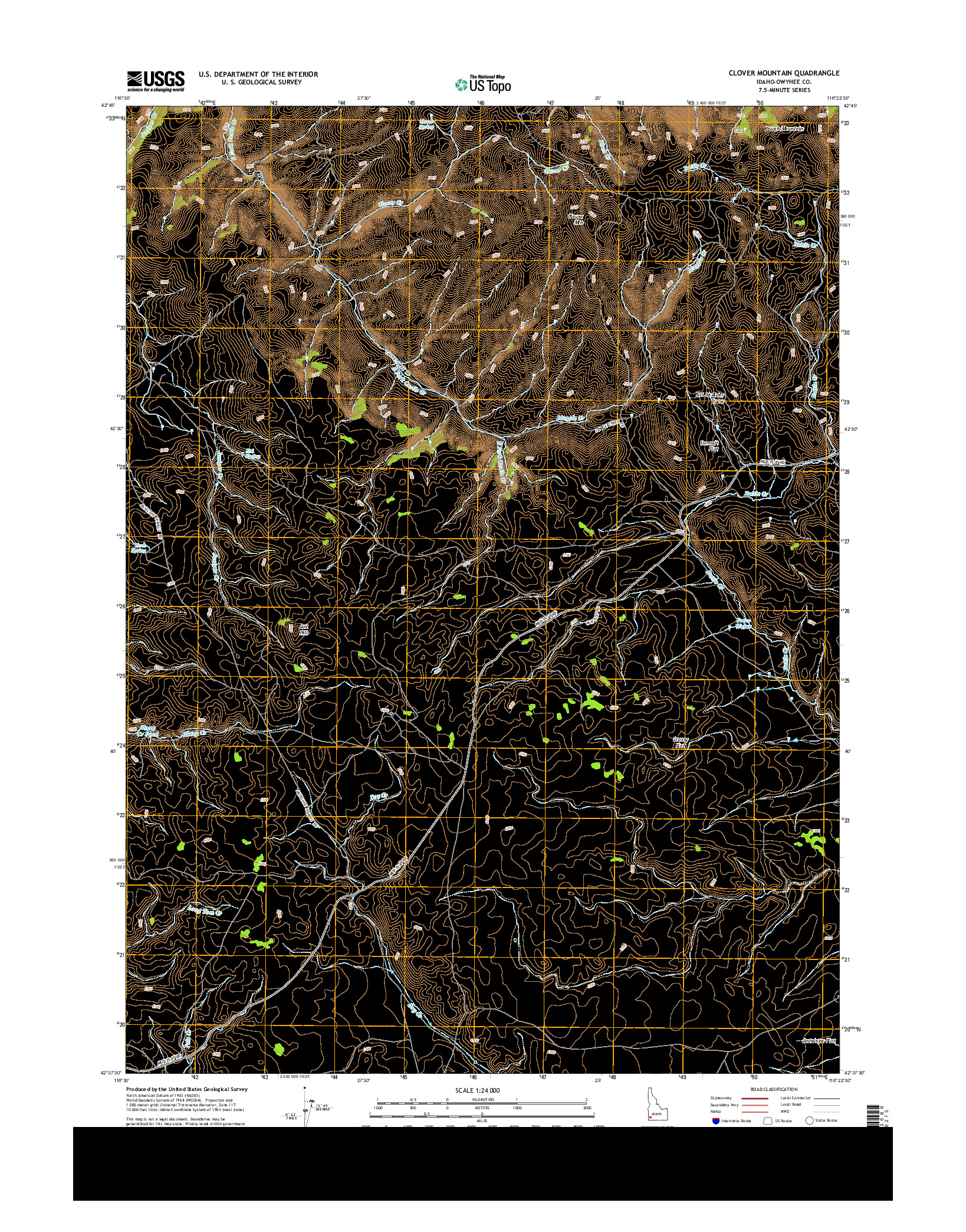 USGS US TOPO 7.5-MINUTE MAP FOR CLOVER MOUNTAIN, ID 2013