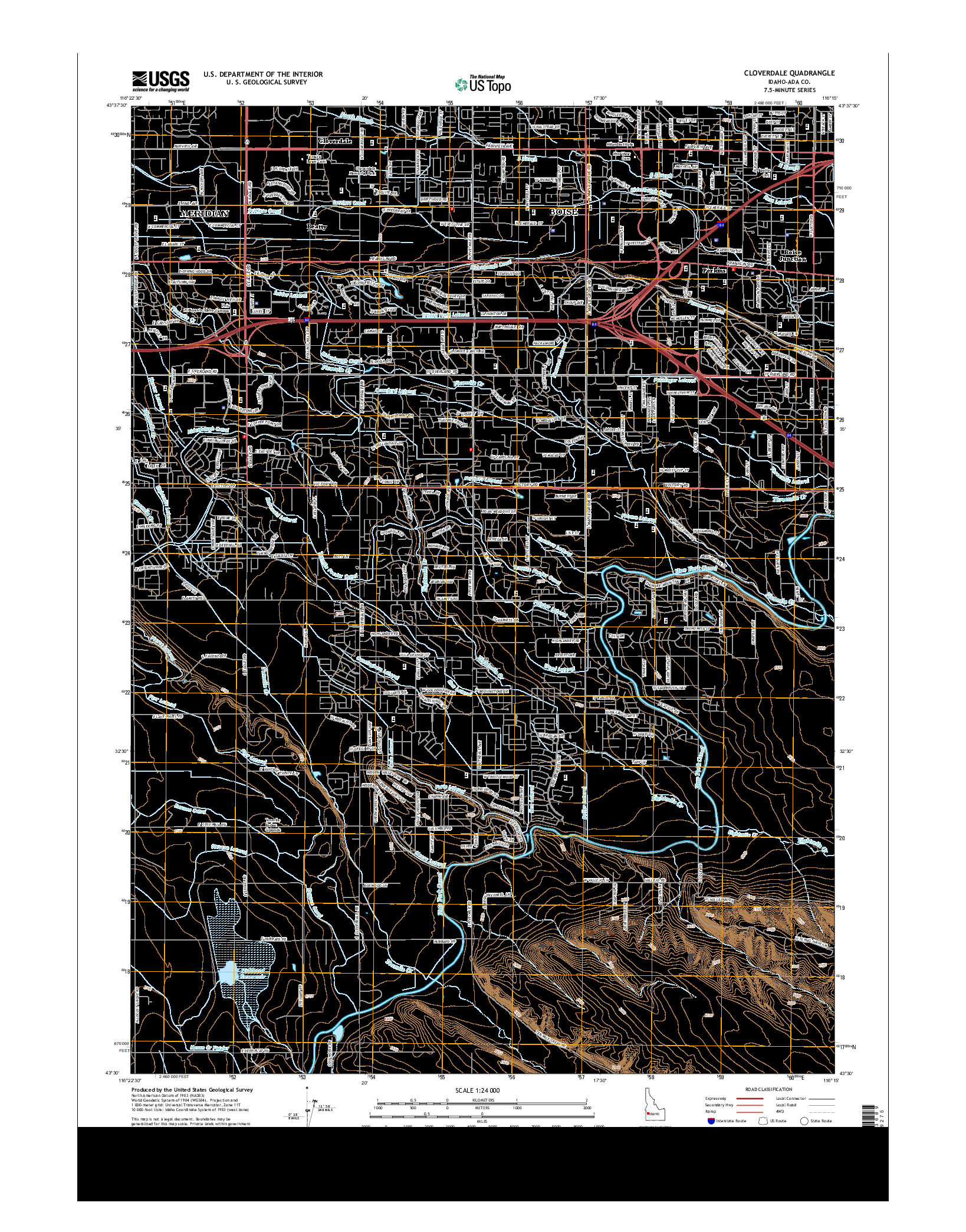 USGS US TOPO 7.5-MINUTE MAP FOR CLOVERDALE, ID 2013