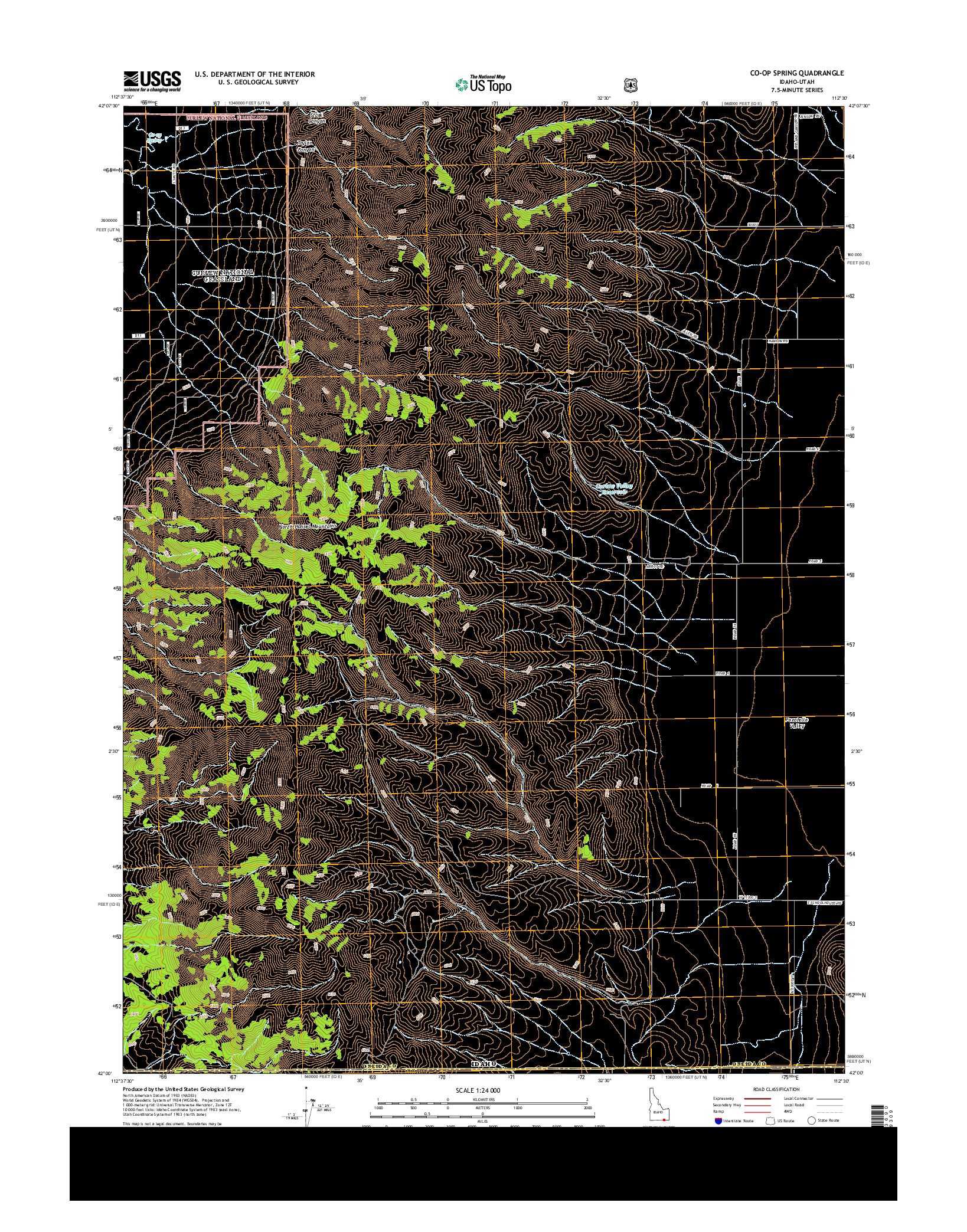 USGS US TOPO 7.5-MINUTE MAP FOR CO-OP SPRING, ID-UT 2013