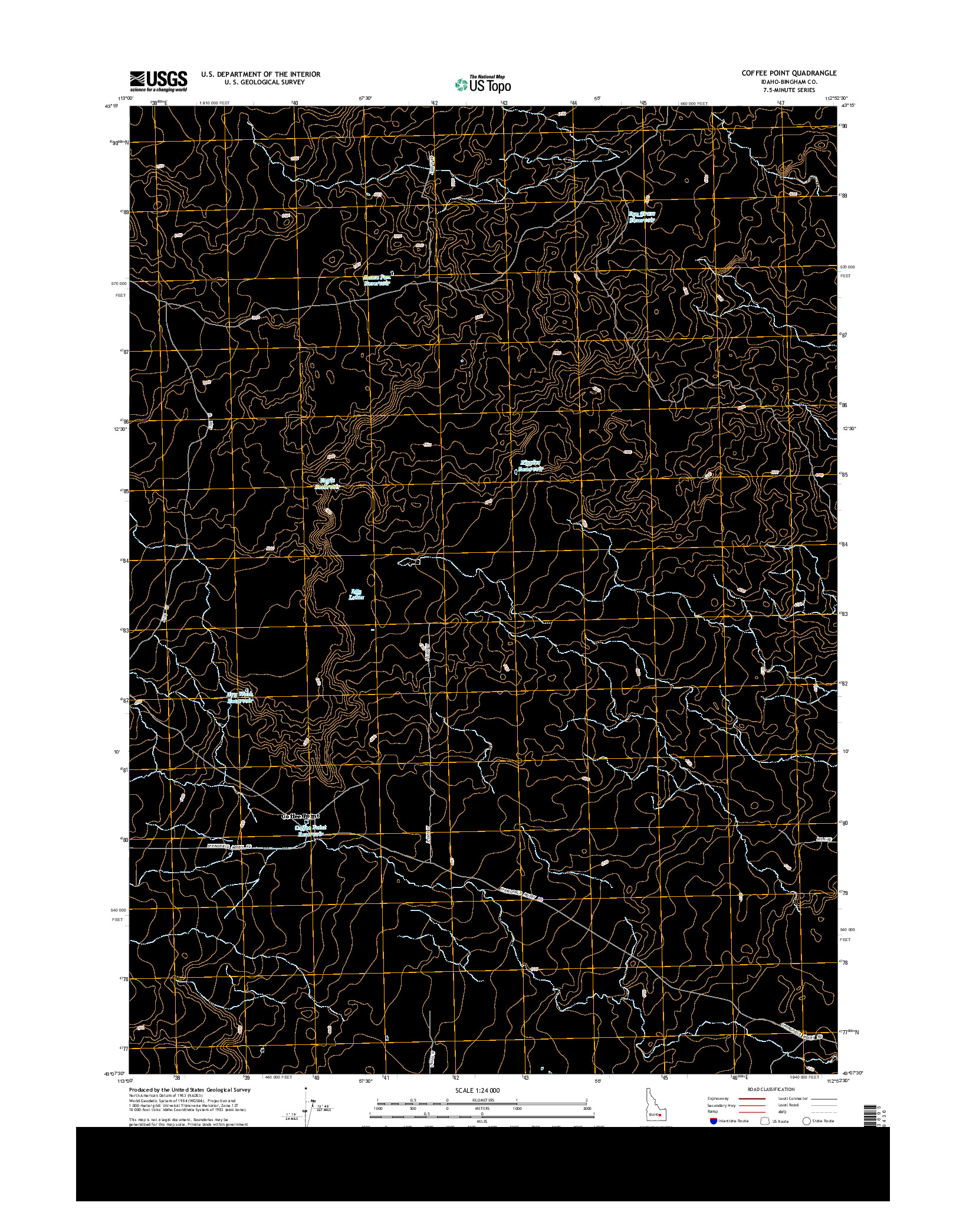 USGS US TOPO 7.5-MINUTE MAP FOR COFFEE POINT, ID 2013