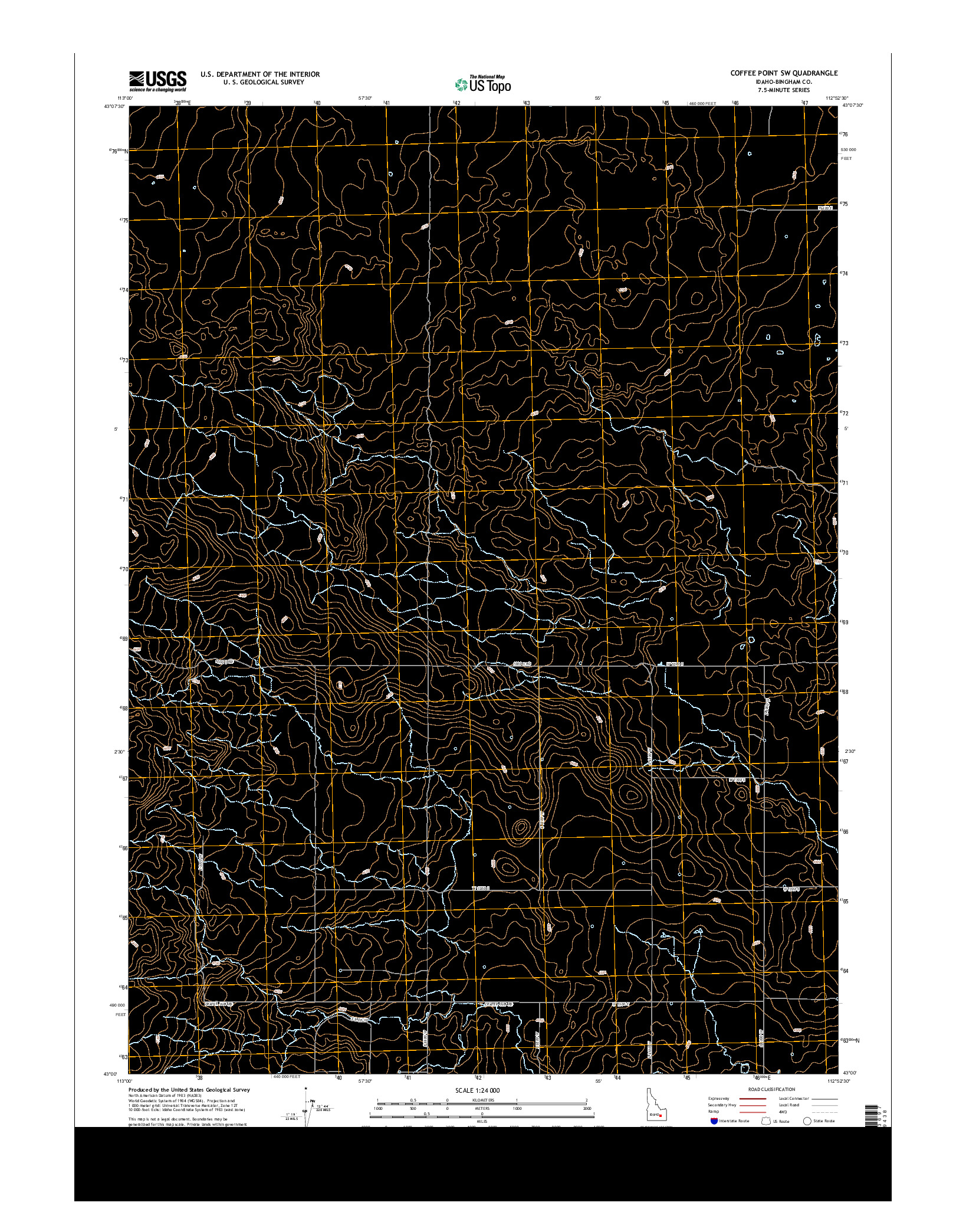 USGS US TOPO 7.5-MINUTE MAP FOR COFFEE POINT SW, ID 2013