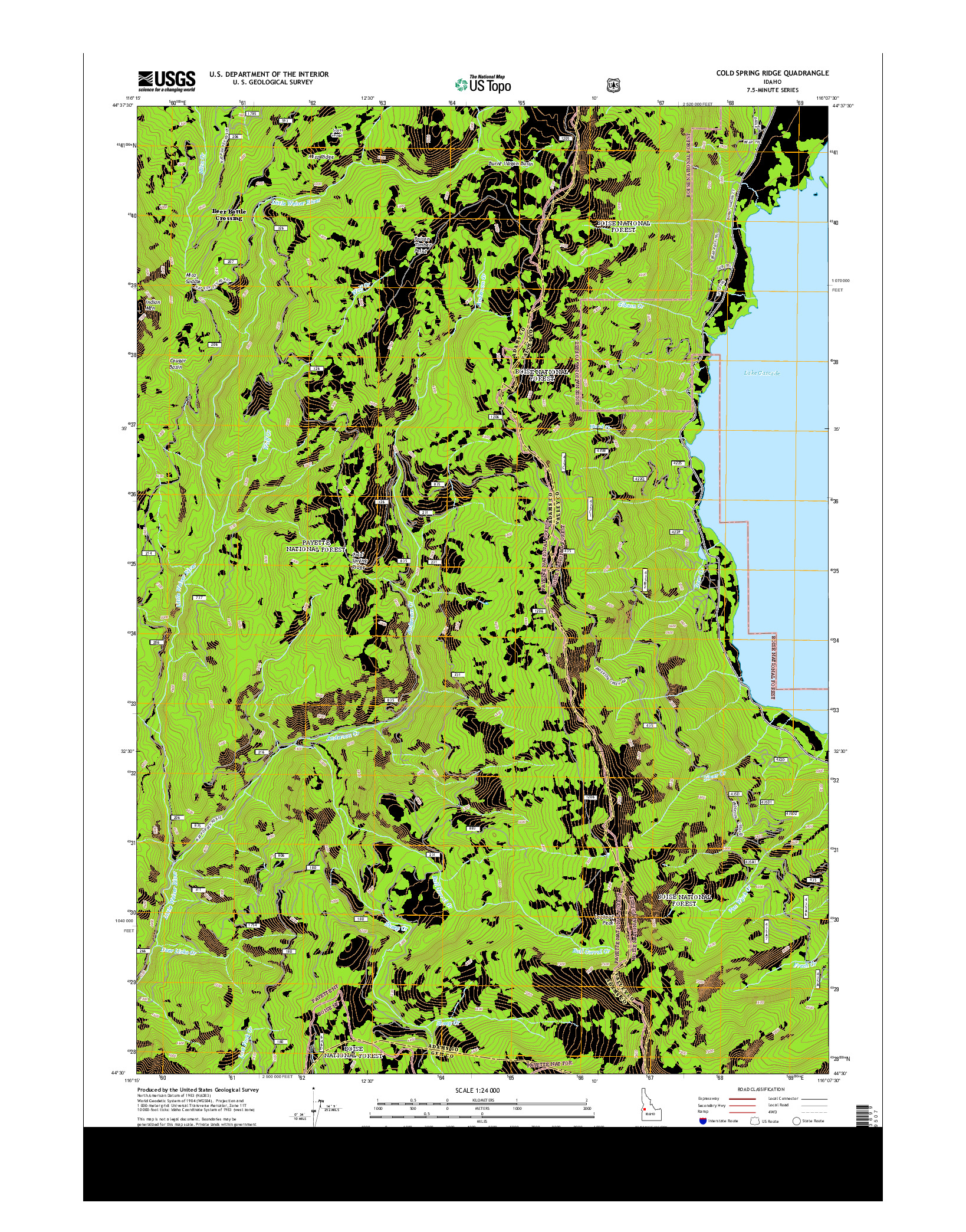 USGS US TOPO 7.5-MINUTE MAP FOR COLD SPRING RIDGE, ID 2013