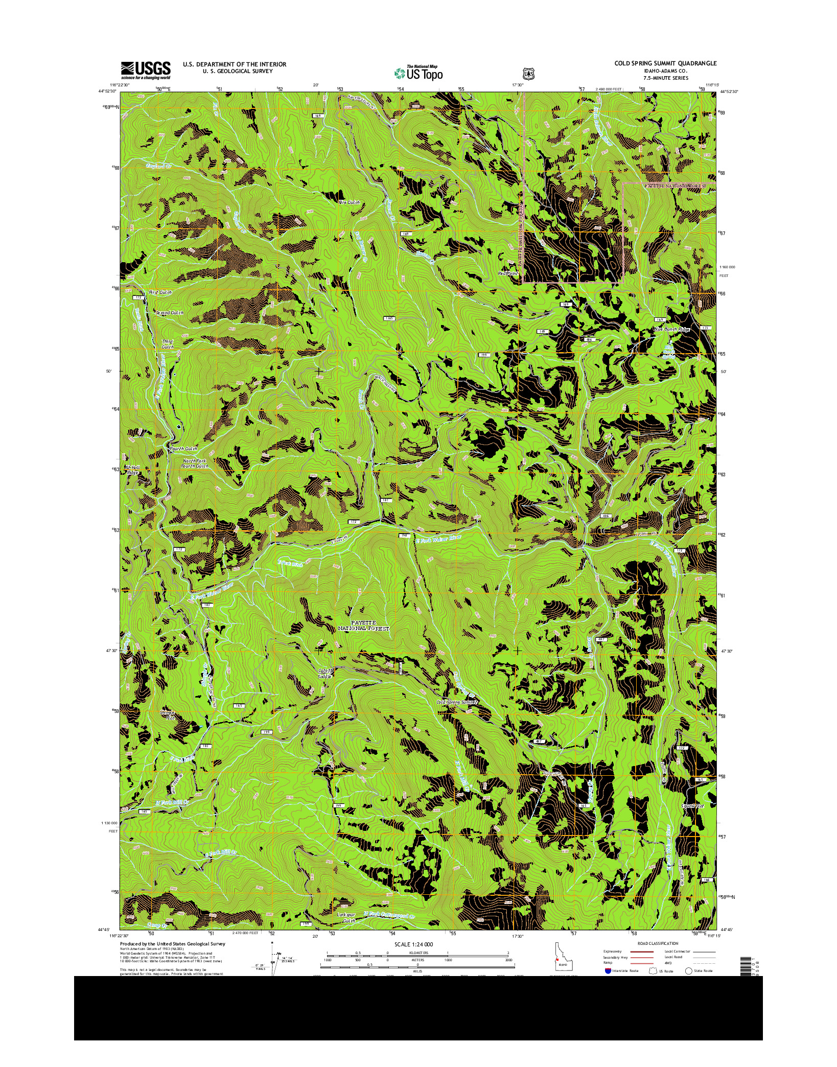 USGS US TOPO 7.5-MINUTE MAP FOR COLD SPRING SUMMIT, ID 2013