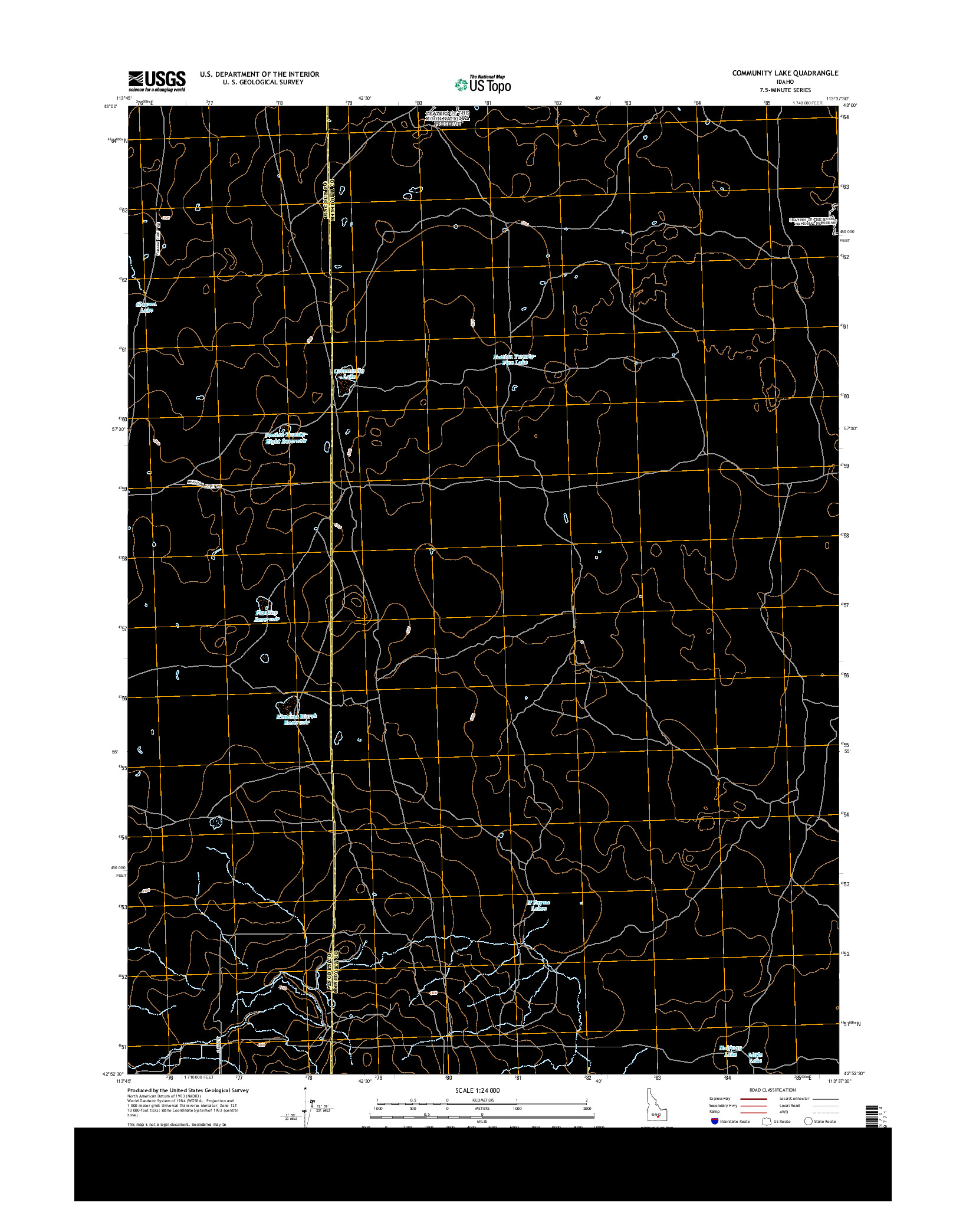 USGS US TOPO 7.5-MINUTE MAP FOR COMMUNITY LAKE, ID 2013