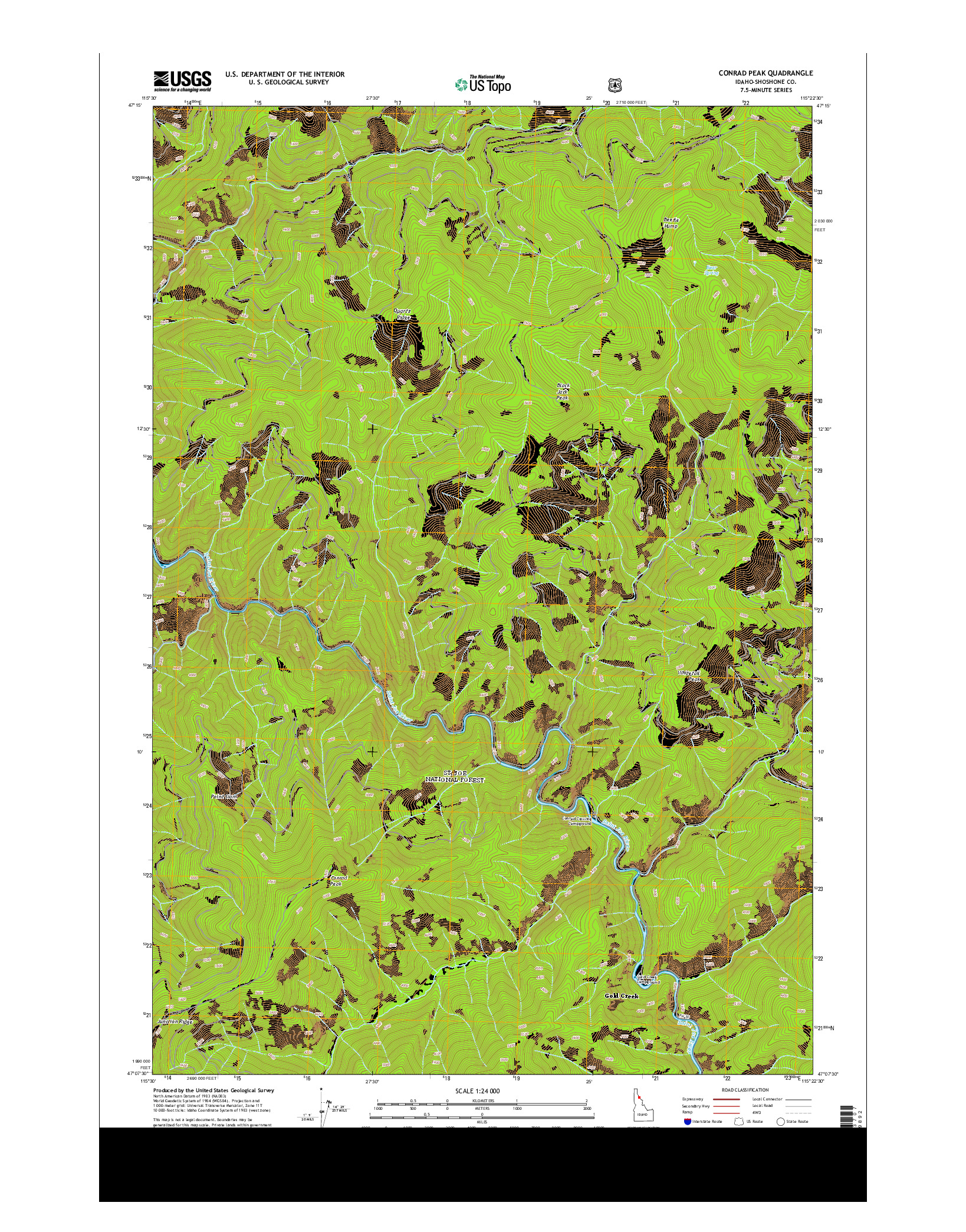 USGS US TOPO 7.5-MINUTE MAP FOR CONRAD PEAK, ID 2013