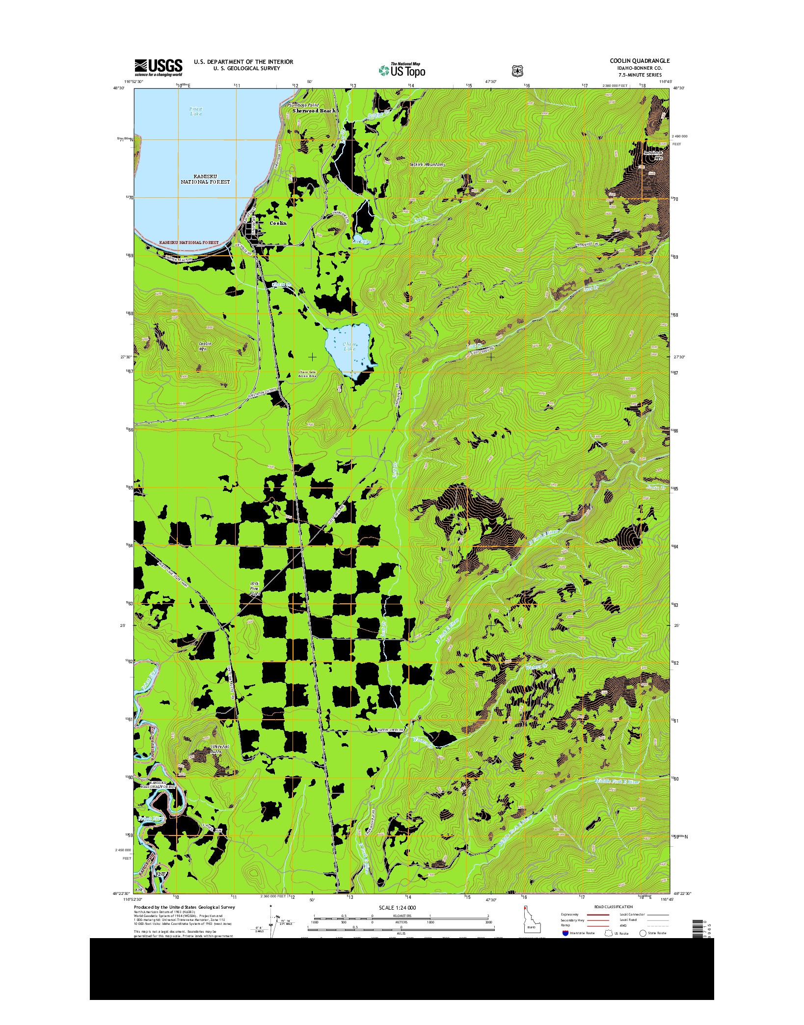 USGS US TOPO 7.5-MINUTE MAP FOR COOLIN, ID 2013