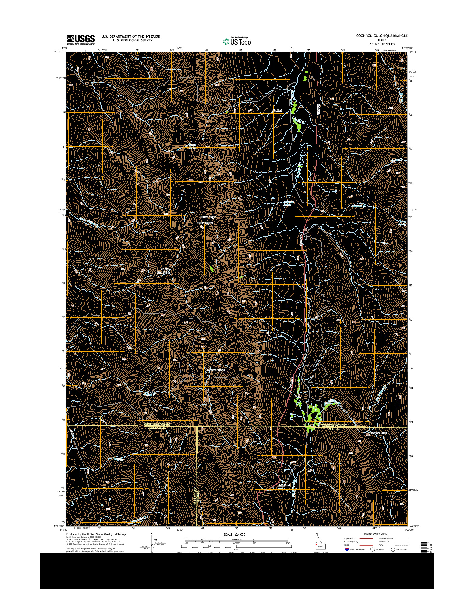USGS US TOPO 7.5-MINUTE MAP FOR COONROD GULCH, ID 2013