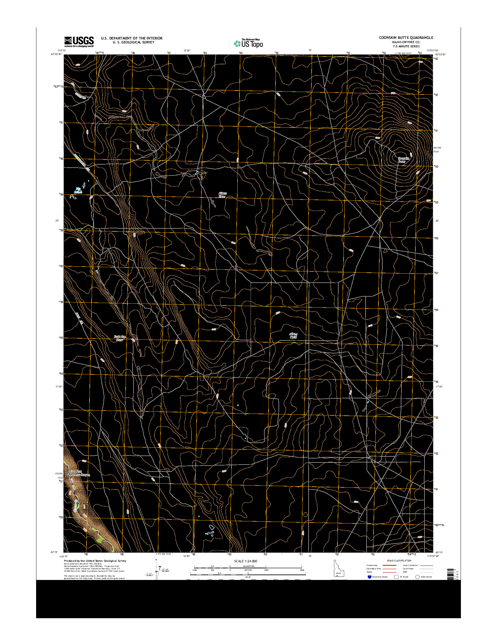 USGS US TOPO 7.5-MINUTE MAP FOR COONSKIN BUTTE, ID 2013