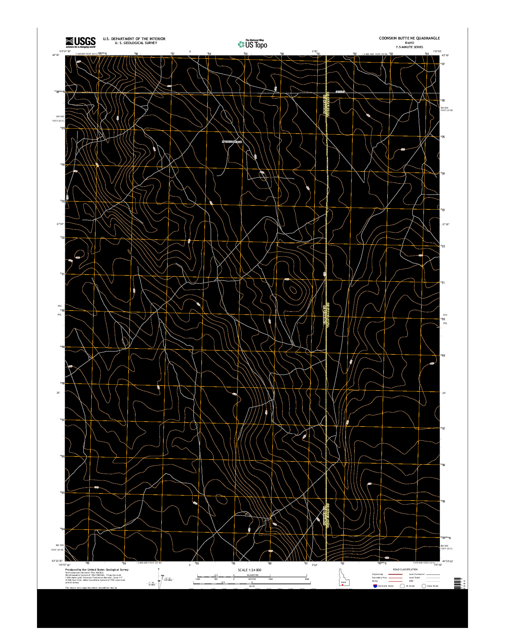 USGS US TOPO 7.5-MINUTE MAP FOR COONSKIN BUTTE NE, ID 2013
