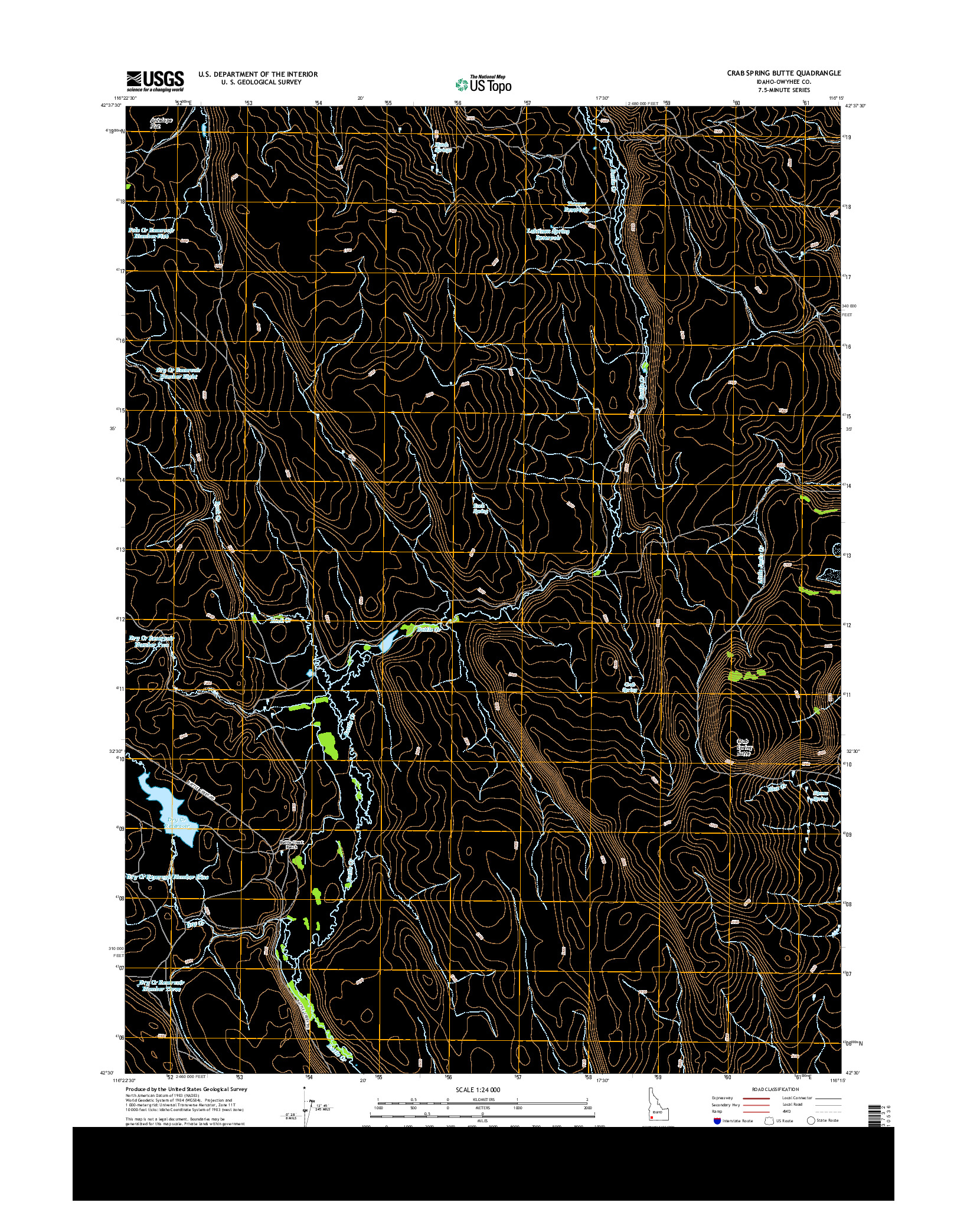 USGS US TOPO 7.5-MINUTE MAP FOR CRAB SPRING BUTTE, ID 2013