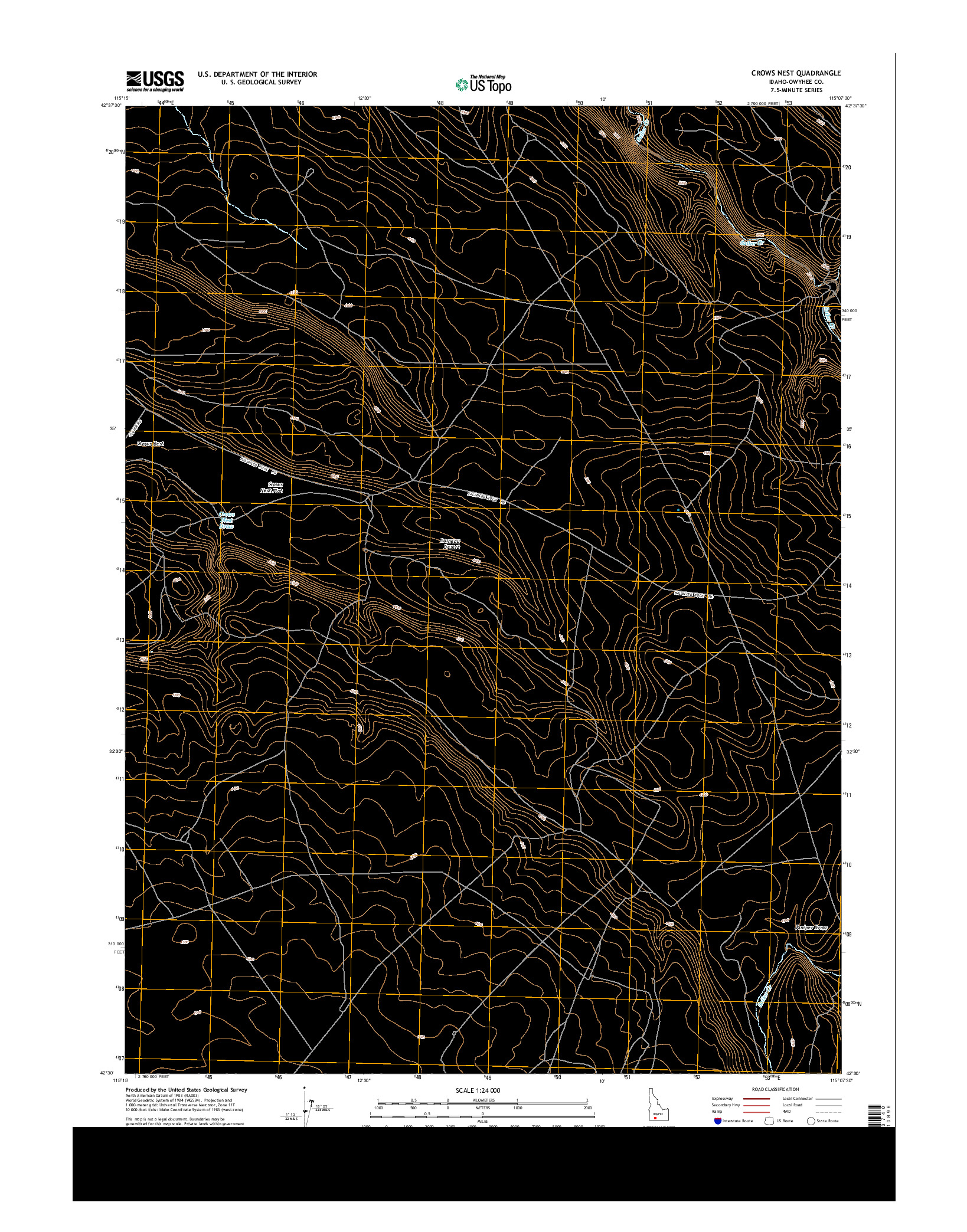 USGS US TOPO 7.5-MINUTE MAP FOR CROWS NEST, ID 2013