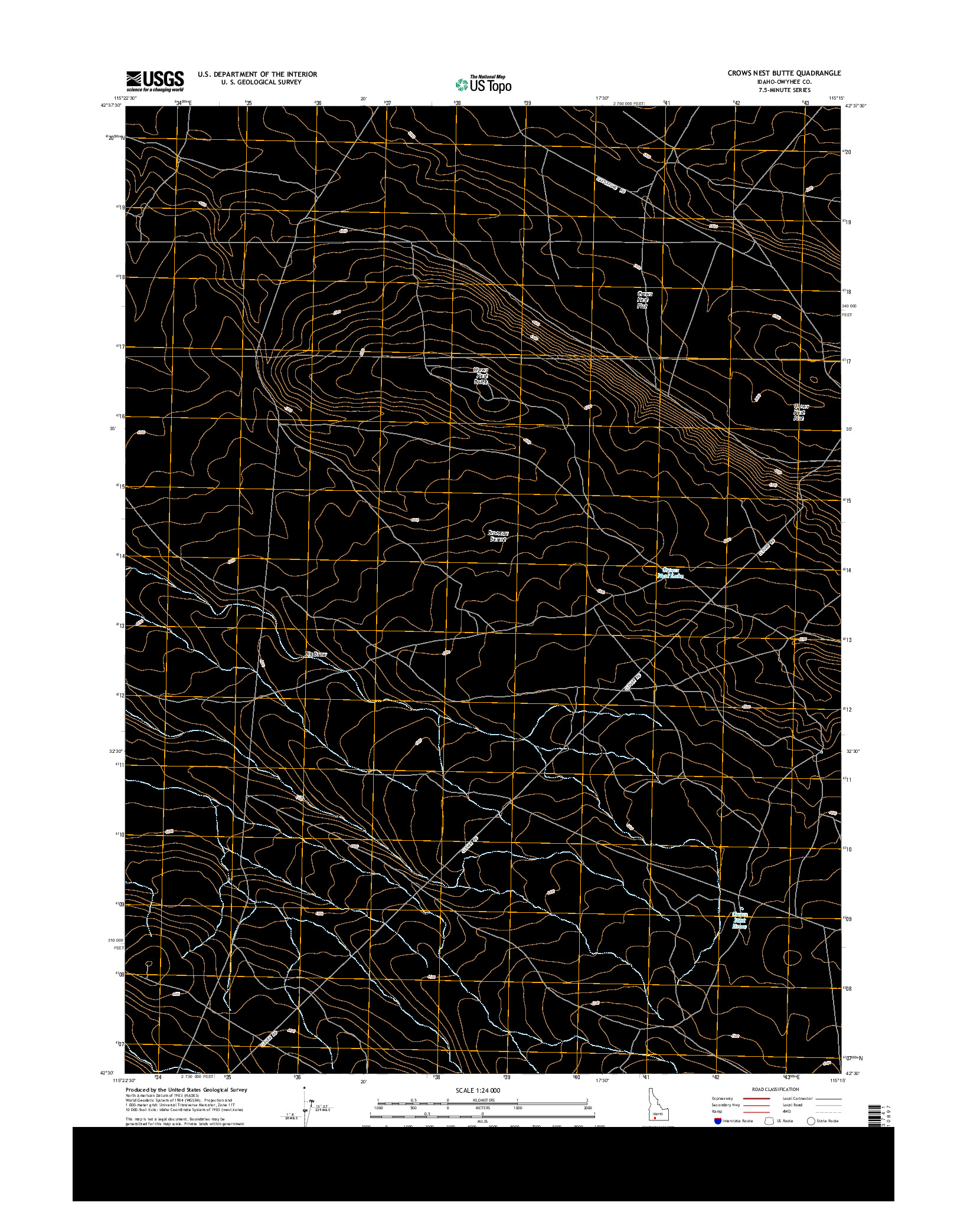 USGS US TOPO 7.5-MINUTE MAP FOR CROWS NEST BUTTE, ID 2013