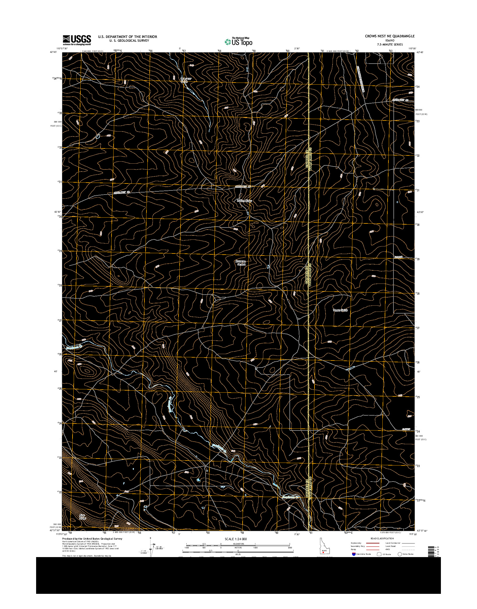 USGS US TOPO 7.5-MINUTE MAP FOR CROWS NEST NE, ID 2013