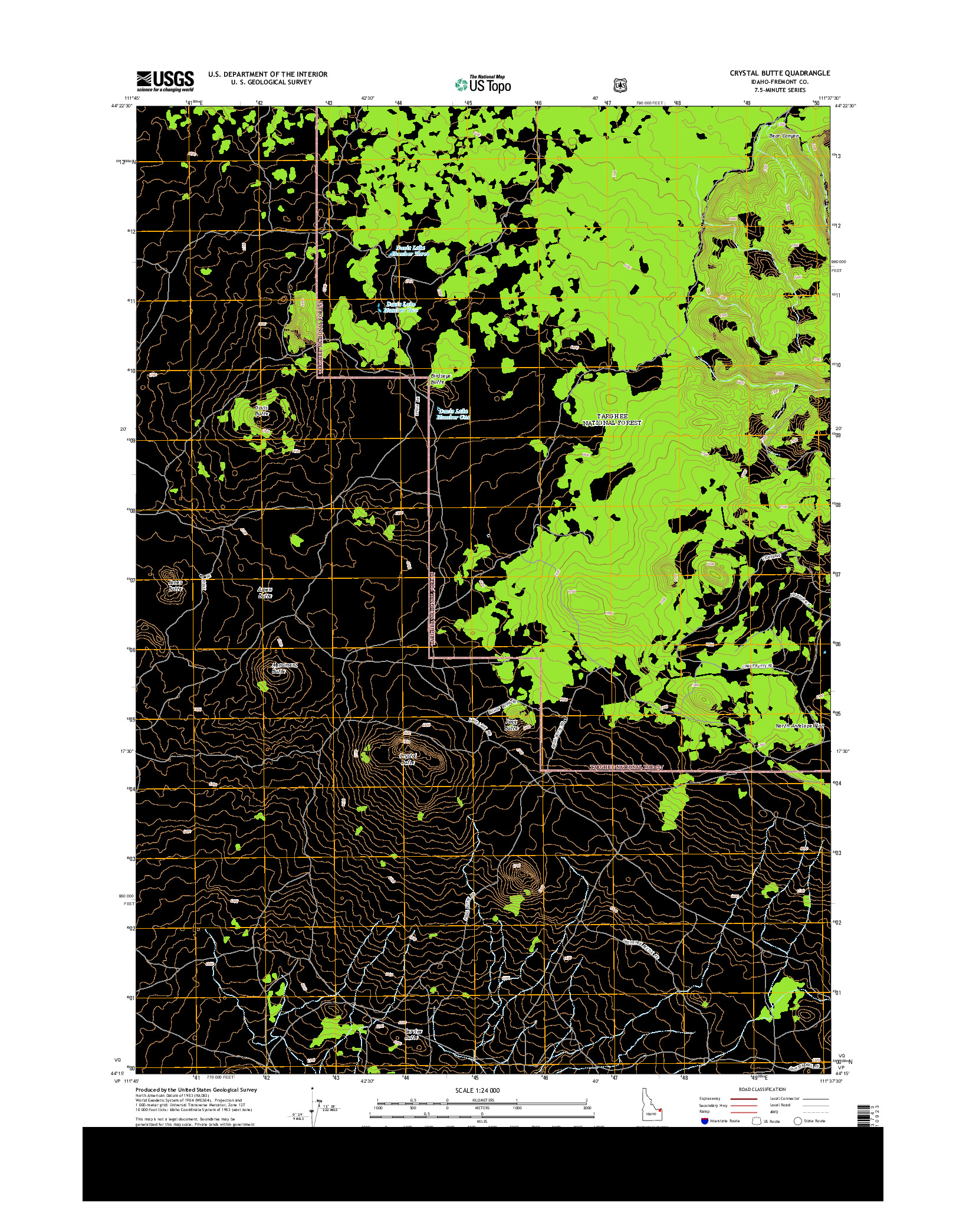 USGS US TOPO 7.5-MINUTE MAP FOR CRYSTAL BUTTE, ID 2013