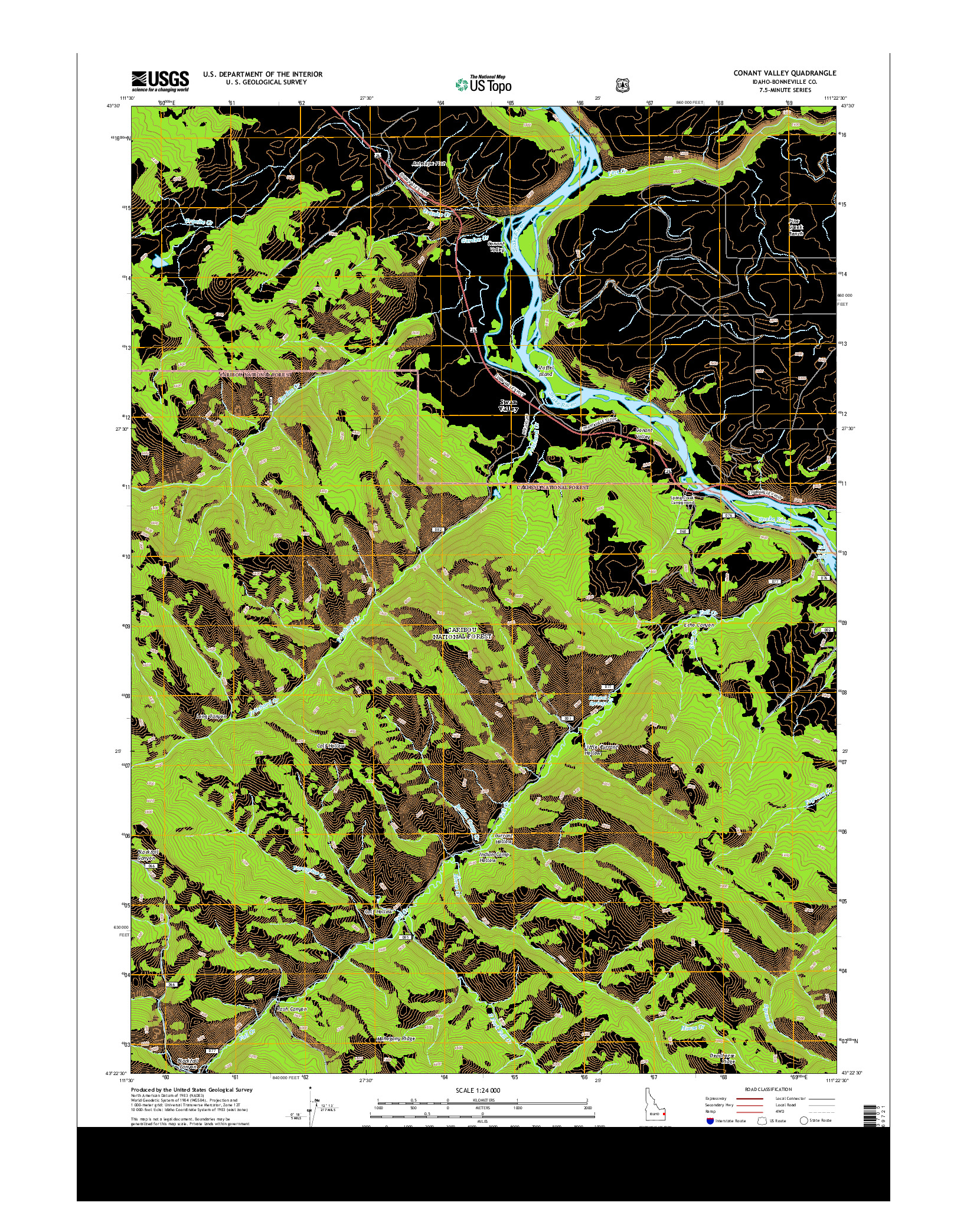 USGS US TOPO 7.5-MINUTE MAP FOR CONANT VALLEY, ID 2013