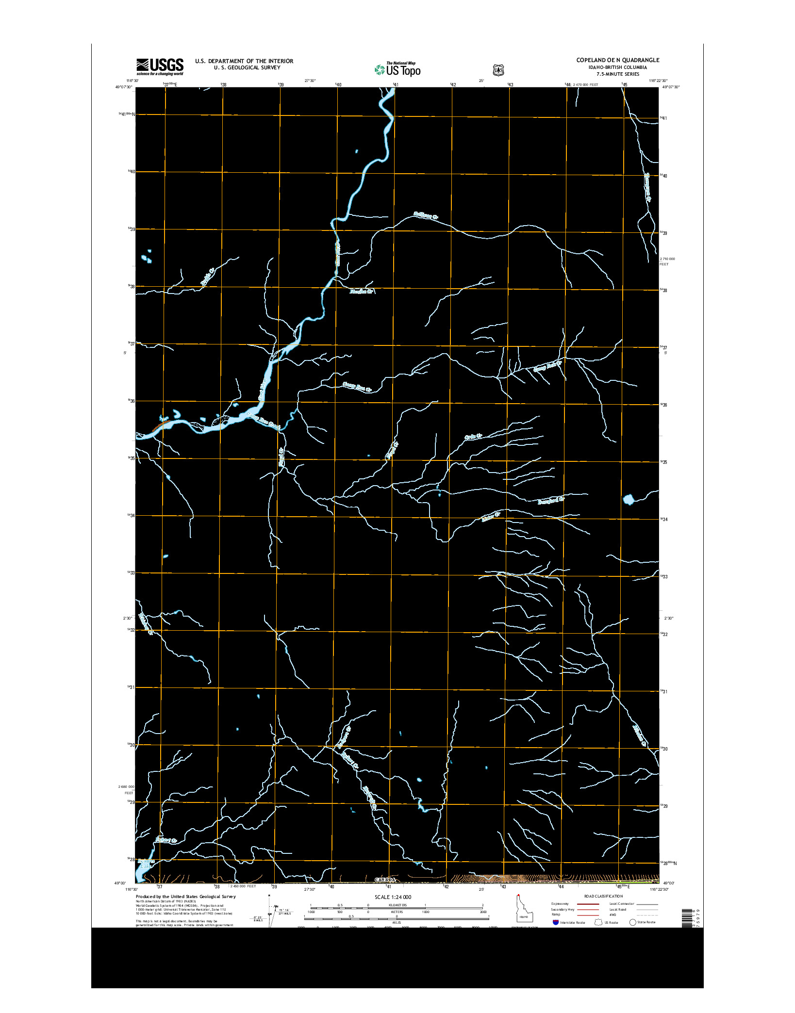 USGS US TOPO 7.5-MINUTE MAP FOR COPELAND OE N, ID-BC 2013