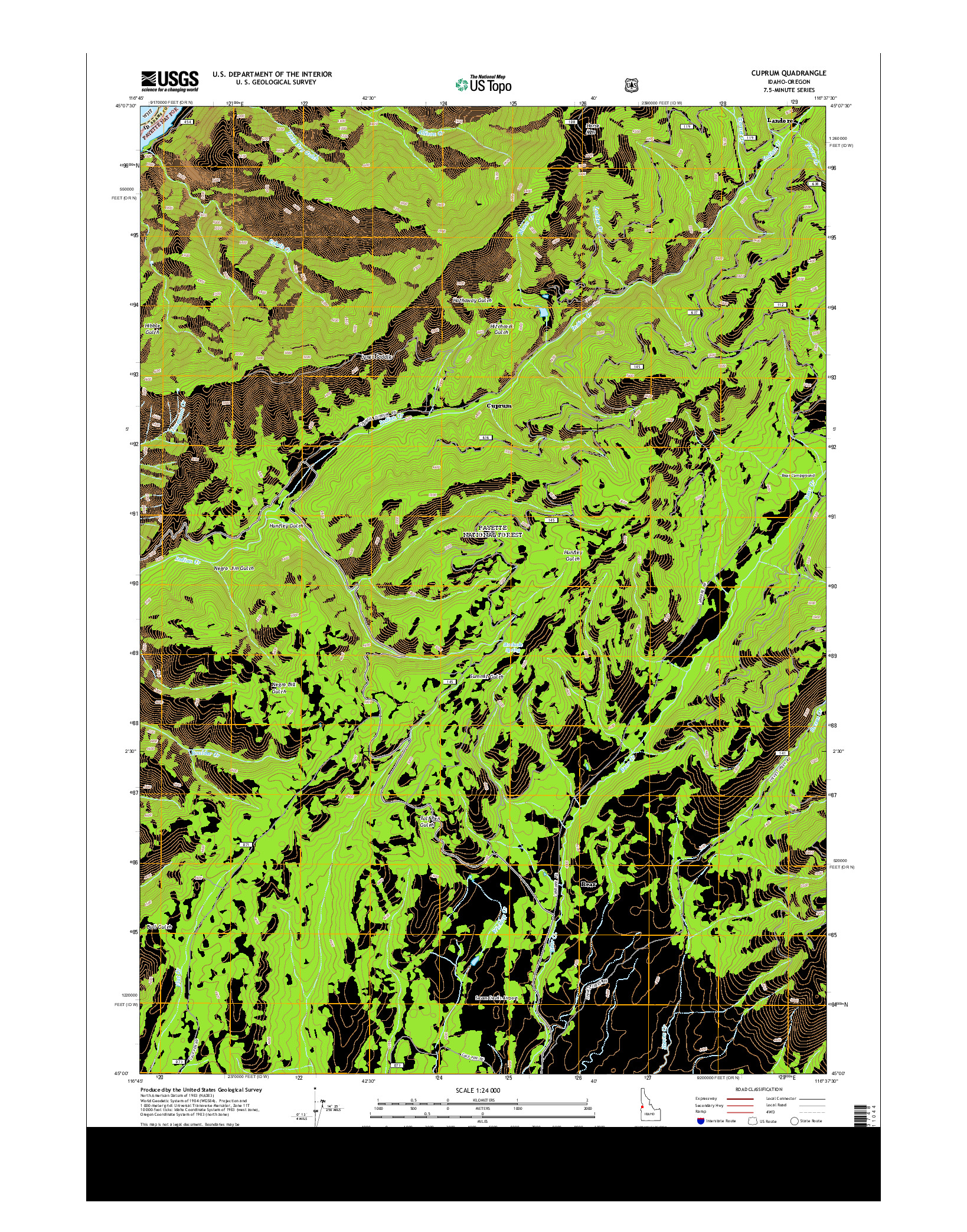 USGS US TOPO 7.5-MINUTE MAP FOR CUPRUM, ID-OR 2013