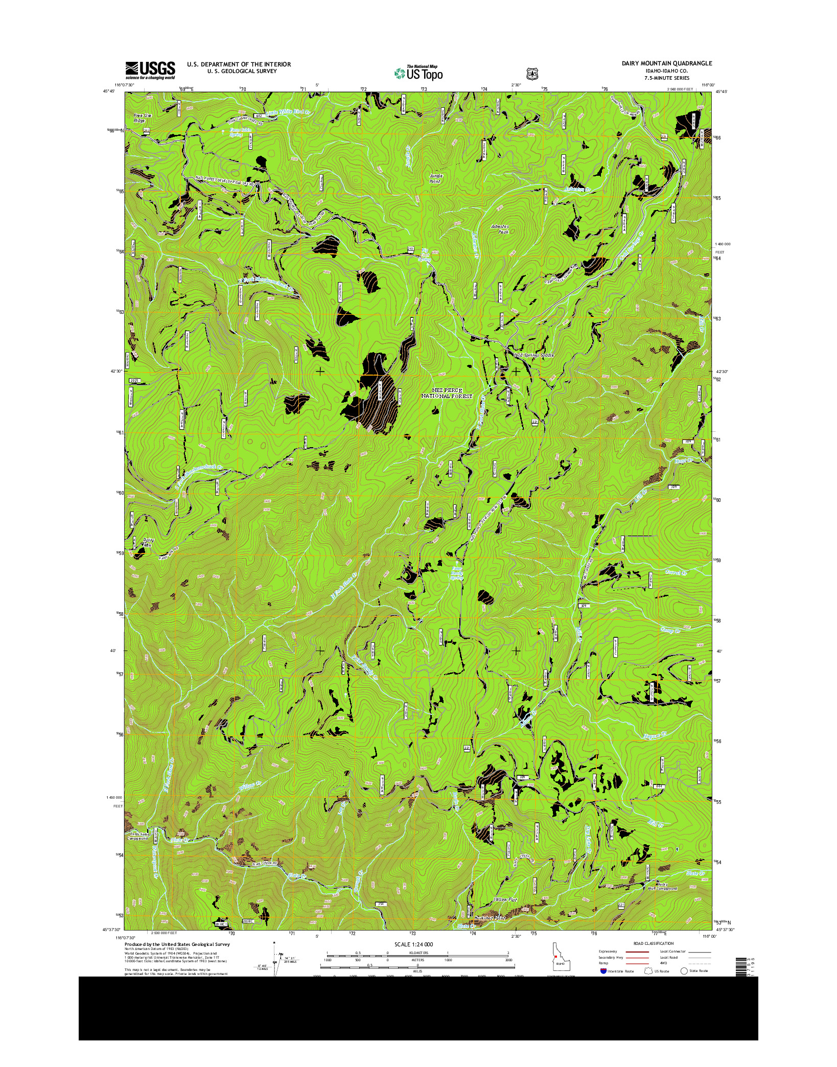 USGS US TOPO 7.5-MINUTE MAP FOR DAIRY MOUNTAIN, ID 2013
