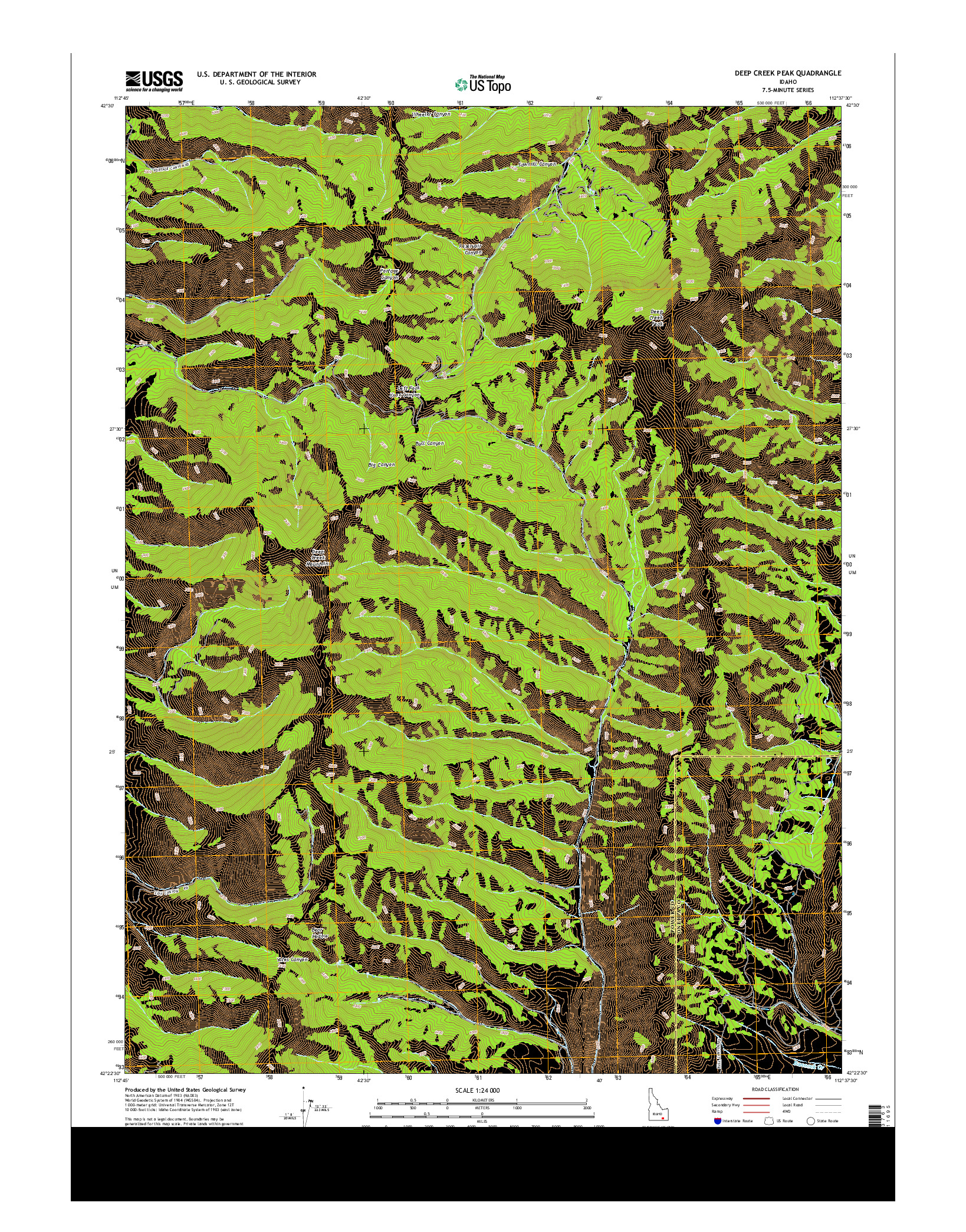 USGS US TOPO 7.5-MINUTE MAP FOR DEEP CREEK PEAK, ID 2013