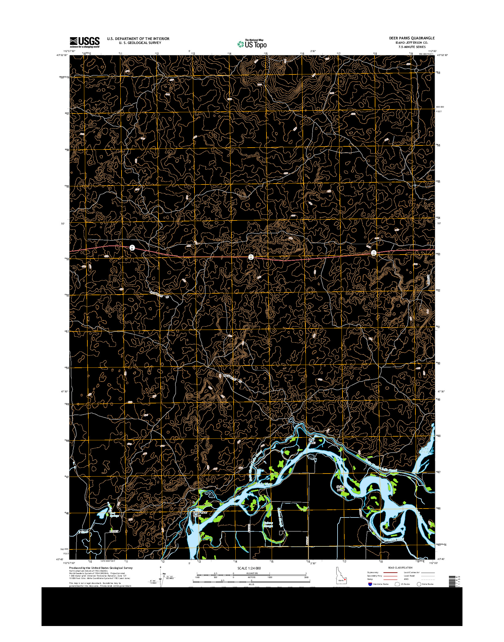 USGS US TOPO 7.5-MINUTE MAP FOR DEER PARKS, ID 2013