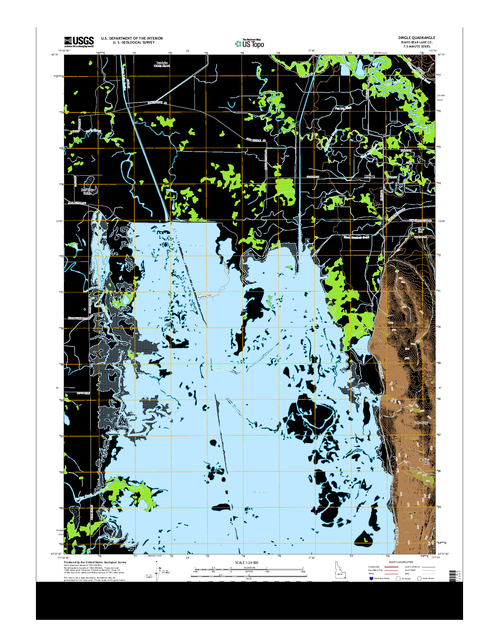 USGS US TOPO 7.5-MINUTE MAP FOR DINGLE, ID 2013