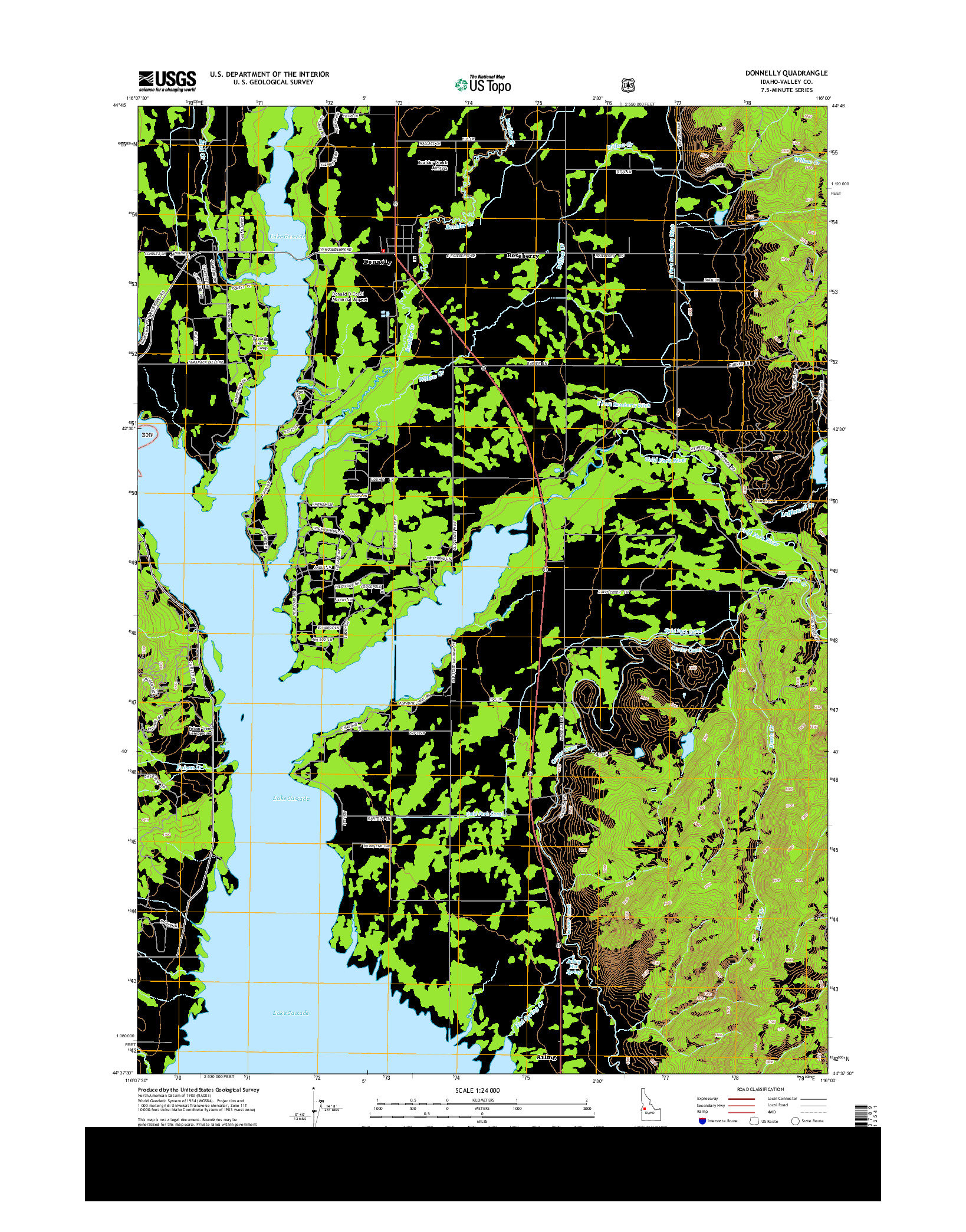 USGS US TOPO 7.5-MINUTE MAP FOR DONNELLY, ID 2013