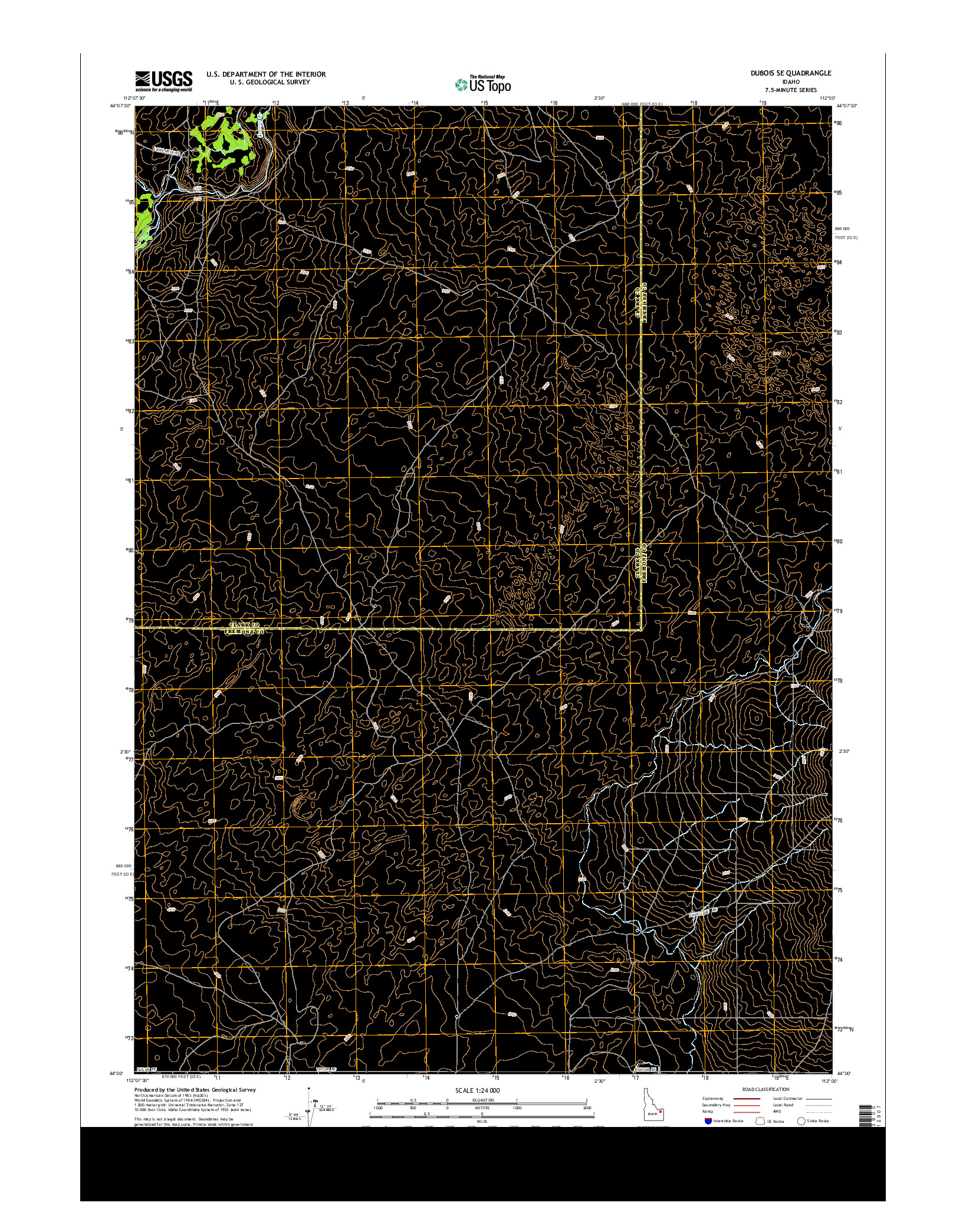 USGS US TOPO 7.5-MINUTE MAP FOR DUBOIS SE, ID 2013