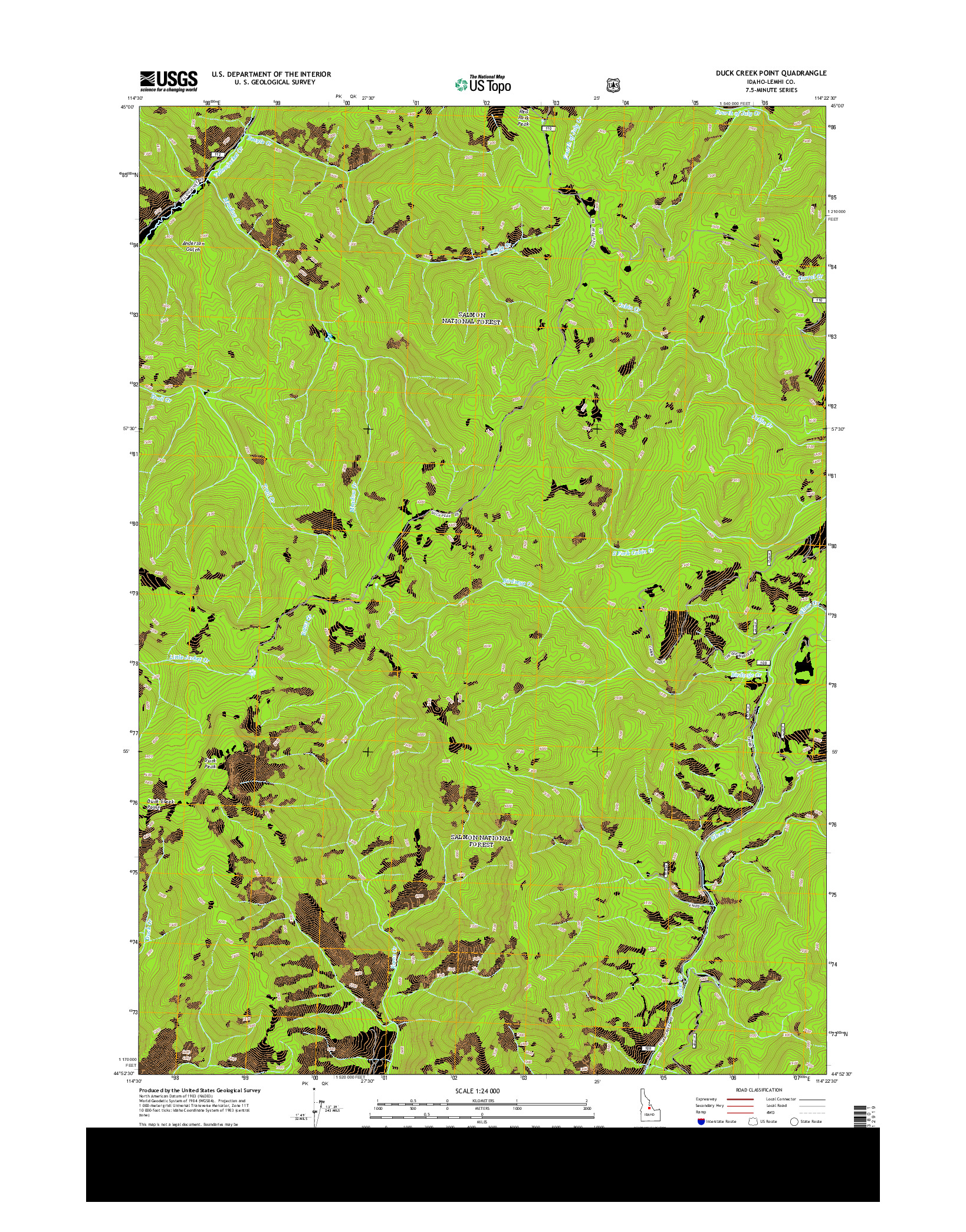 USGS US TOPO 7.5-MINUTE MAP FOR DUCK CREEK POINT, ID 2013