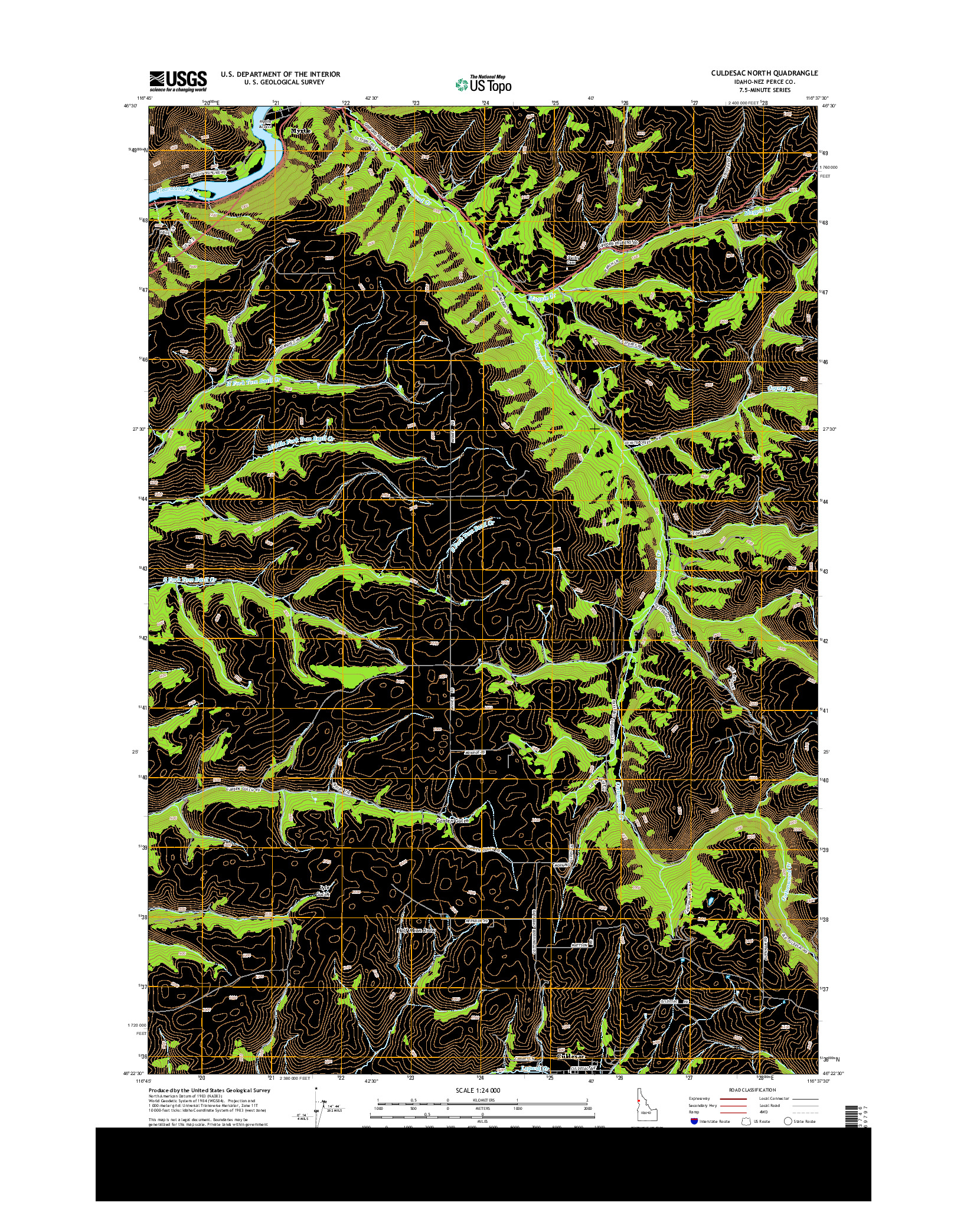 USGS US TOPO 7.5-MINUTE MAP FOR CULDESAC NORTH, ID 2013