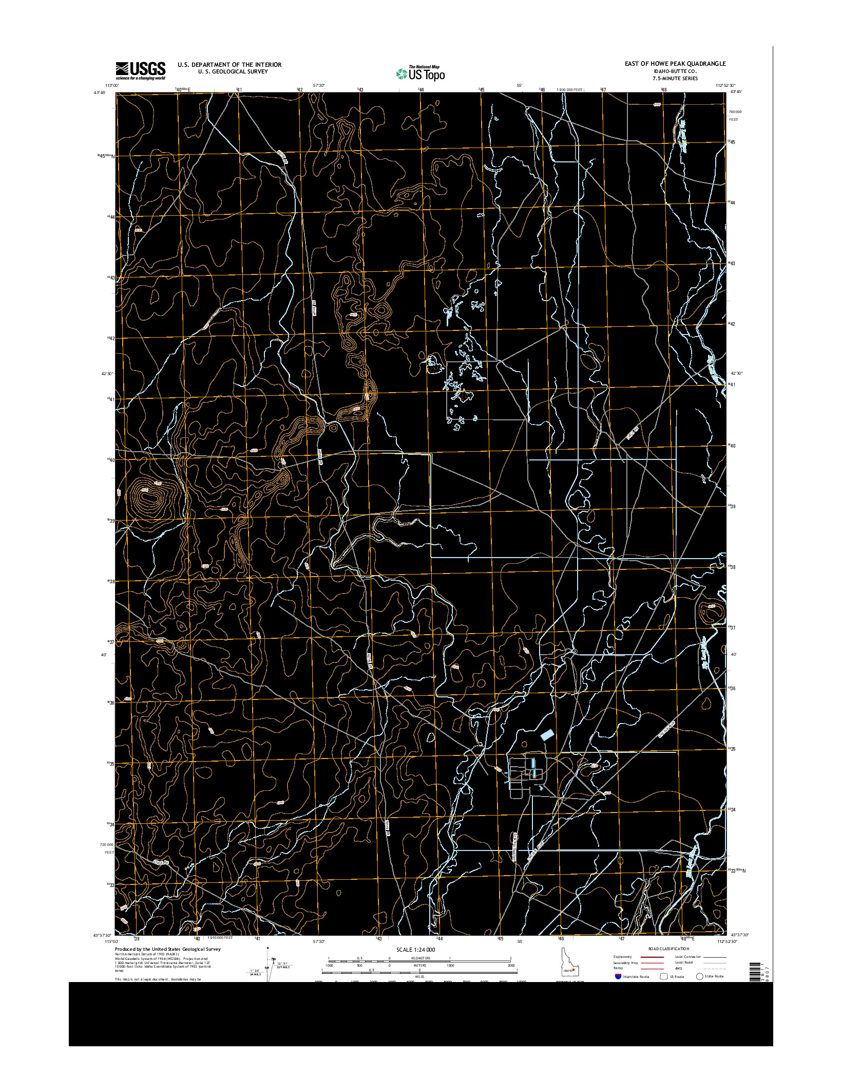 USGS US TOPO 7.5-MINUTE MAP FOR EAST OF HOWE PEAK, ID 2013