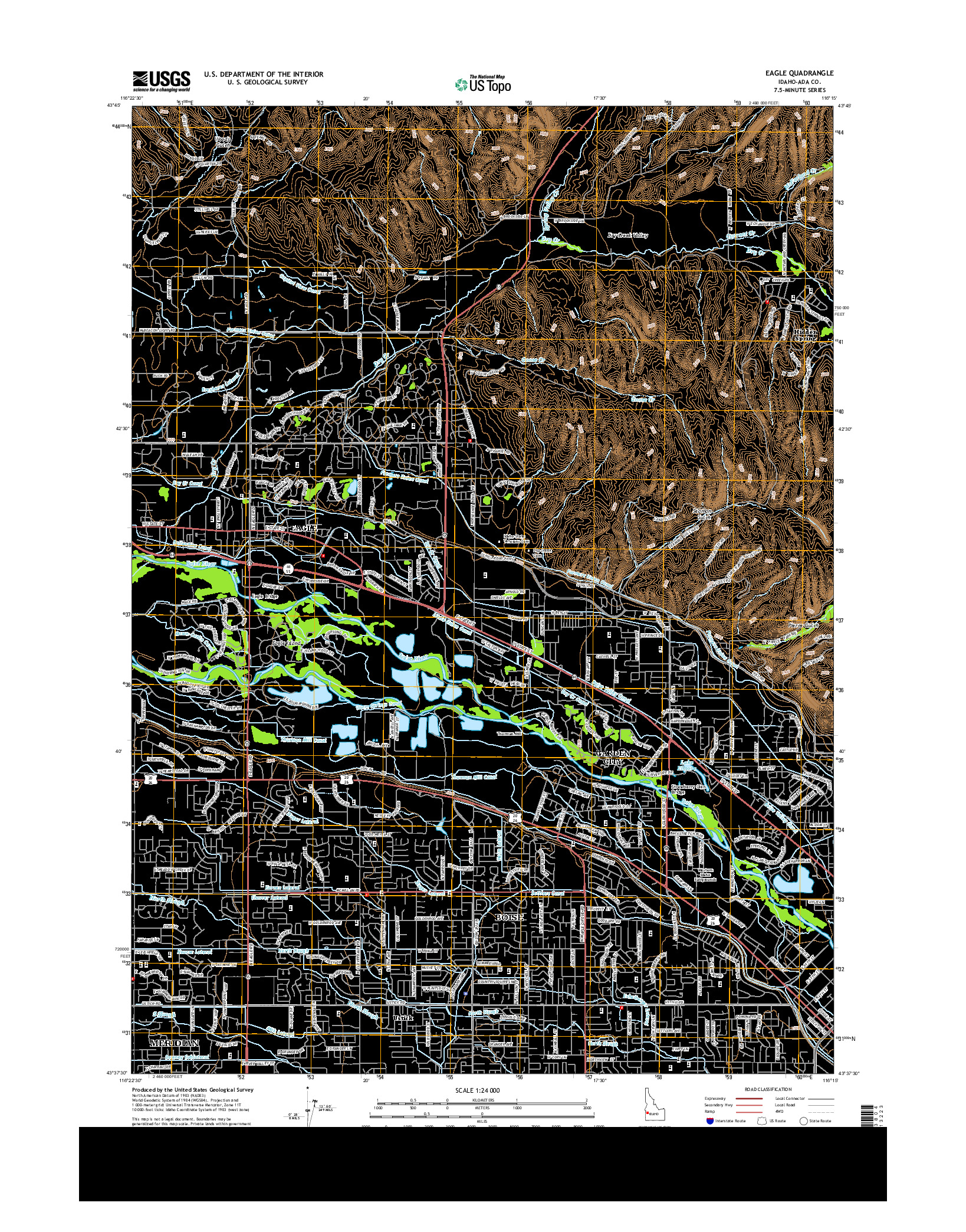 USGS US TOPO 7.5-MINUTE MAP FOR EAGLE, ID 2013