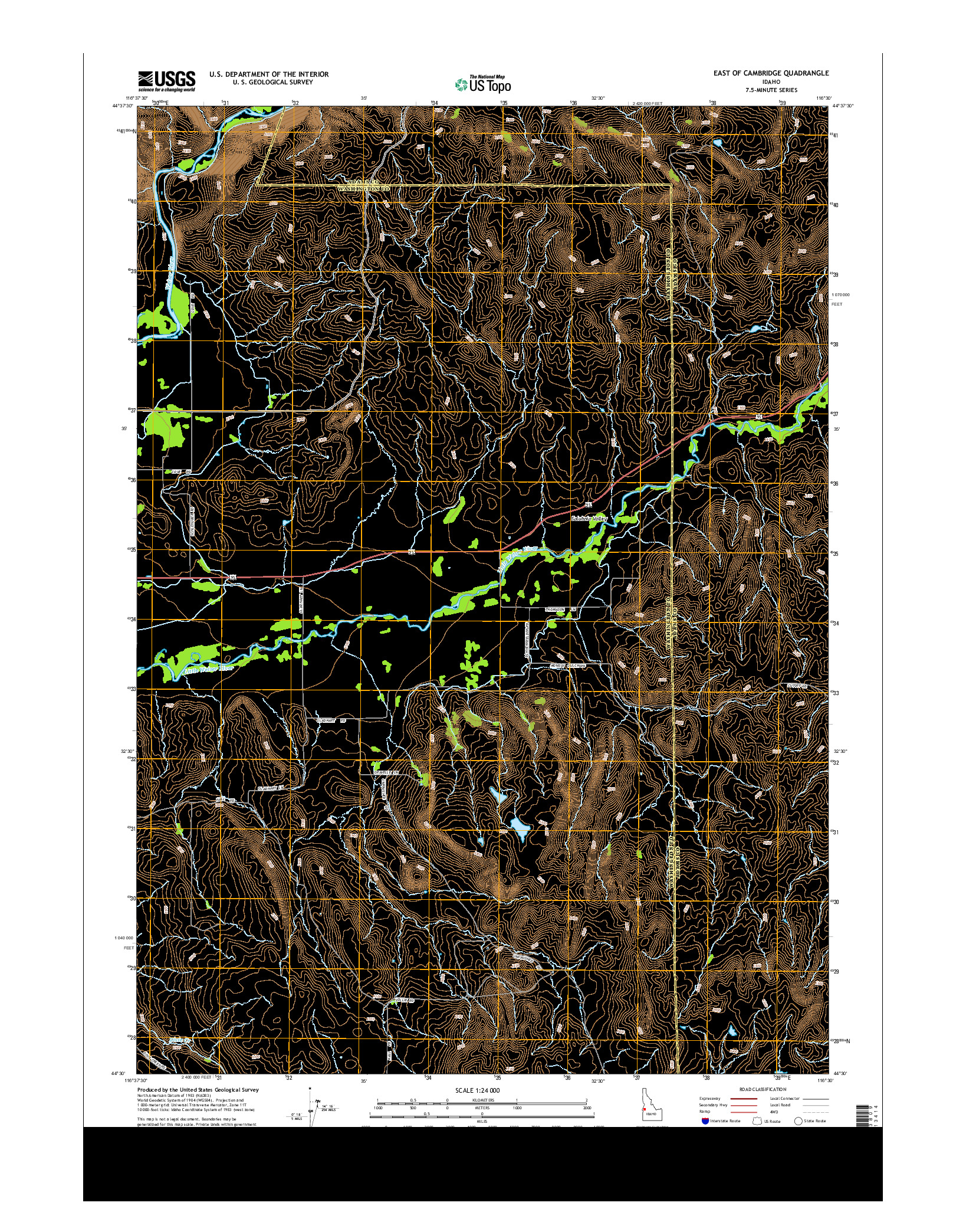 USGS US TOPO 7.5-MINUTE MAP FOR EAST OF CAMBRIDGE, ID 2013