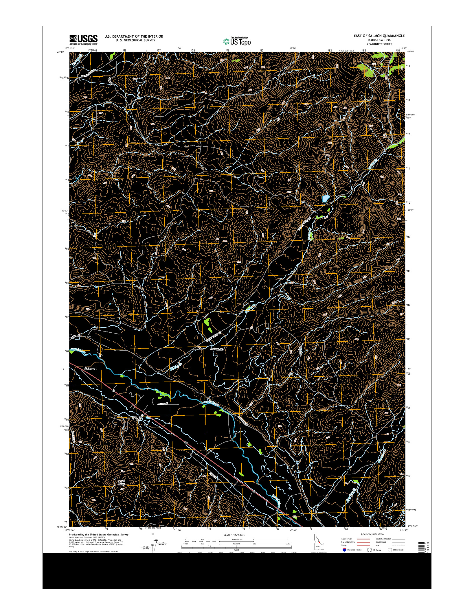 USGS US TOPO 7.5-MINUTE MAP FOR EAST OF SALMON, ID 2013