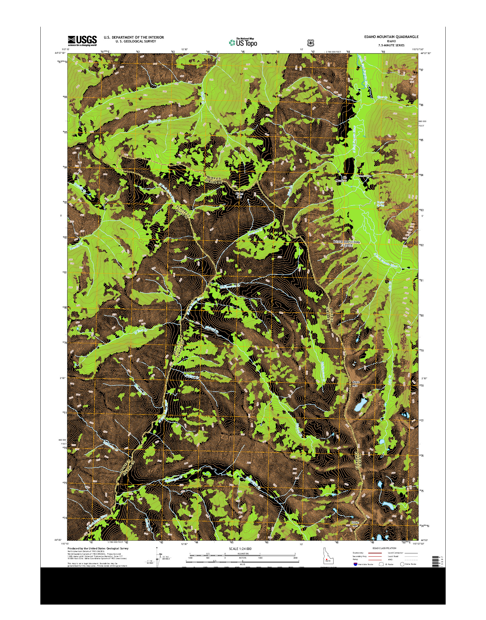 USGS US TOPO 7.5-MINUTE MAP FOR EDAHO MOUNTAIN, ID 2013