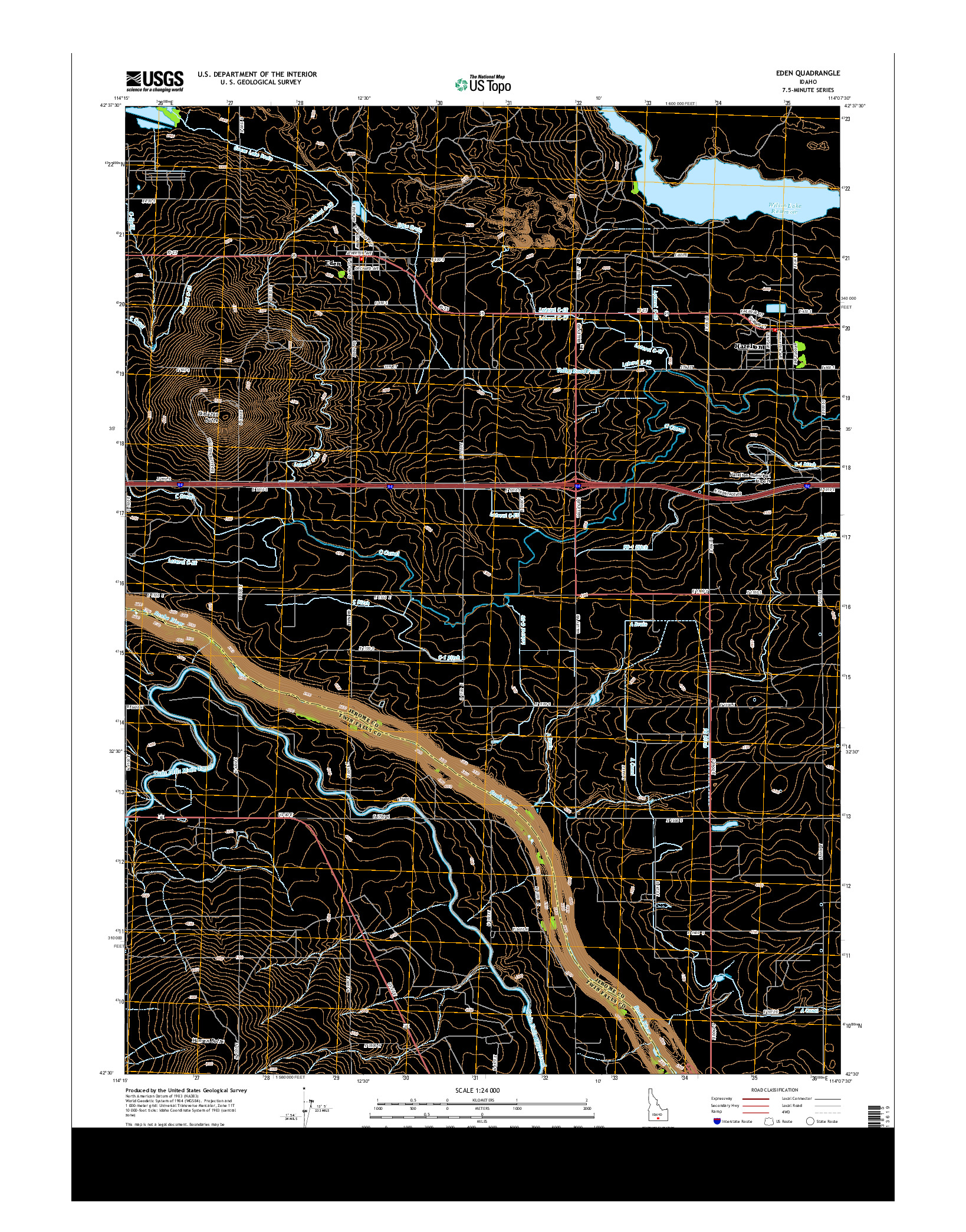 USGS US TOPO 7.5-MINUTE MAP FOR EDEN, ID 2013