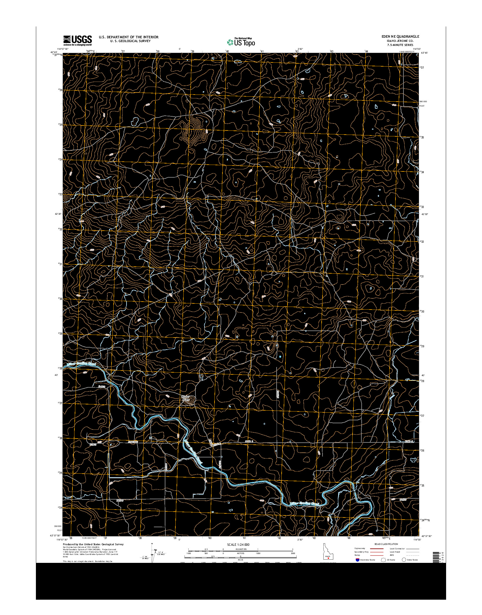 USGS US TOPO 7.5-MINUTE MAP FOR EDEN NE, ID 2013