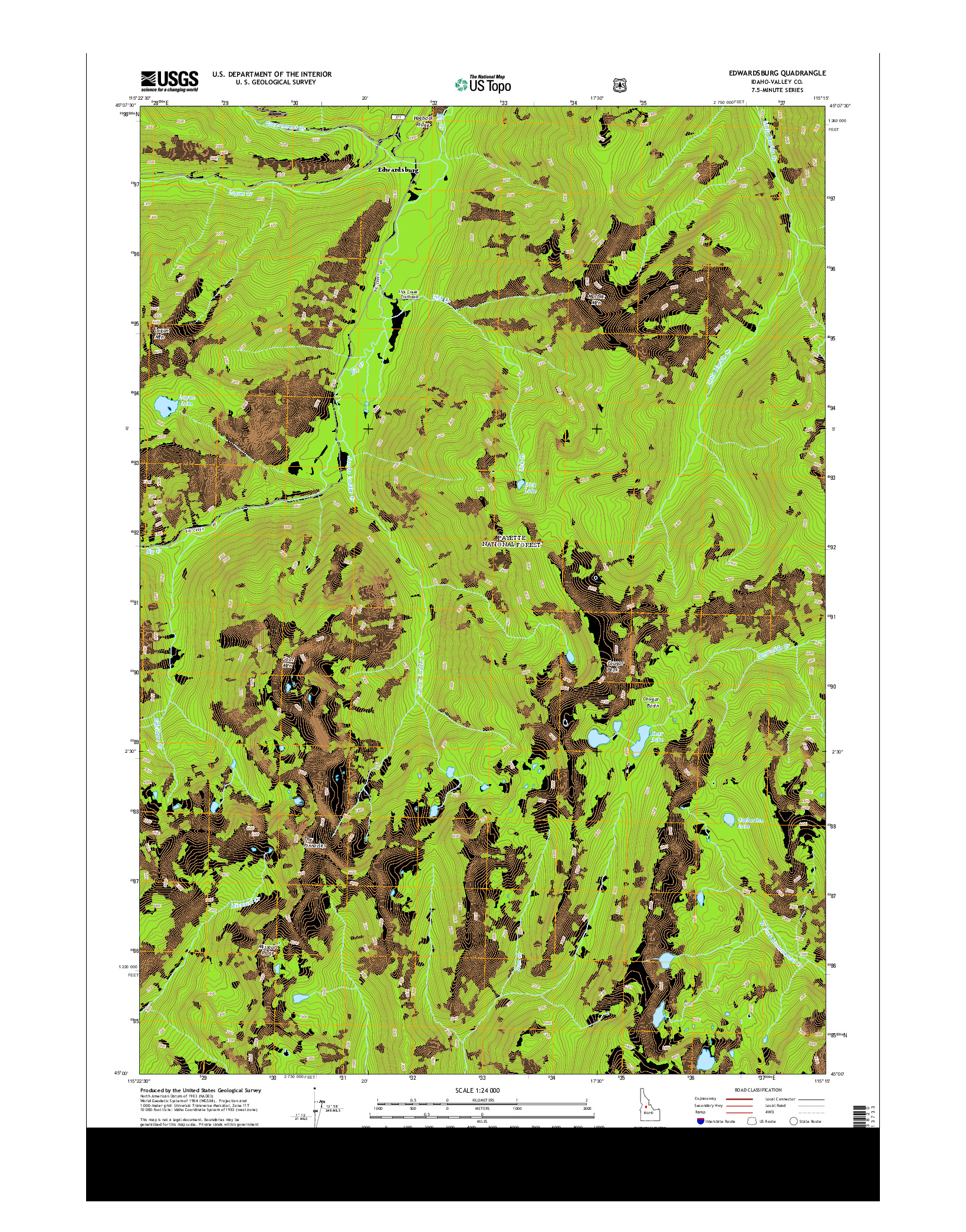 USGS US TOPO 7.5-MINUTE MAP FOR EDWARDSBURG, ID 2013