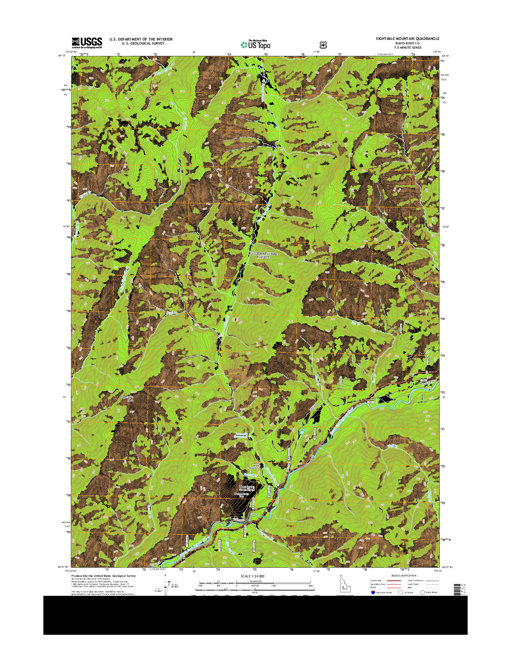USGS US TOPO 7.5-MINUTE MAP FOR EIGHTMILE MOUNTAIN, ID 2013