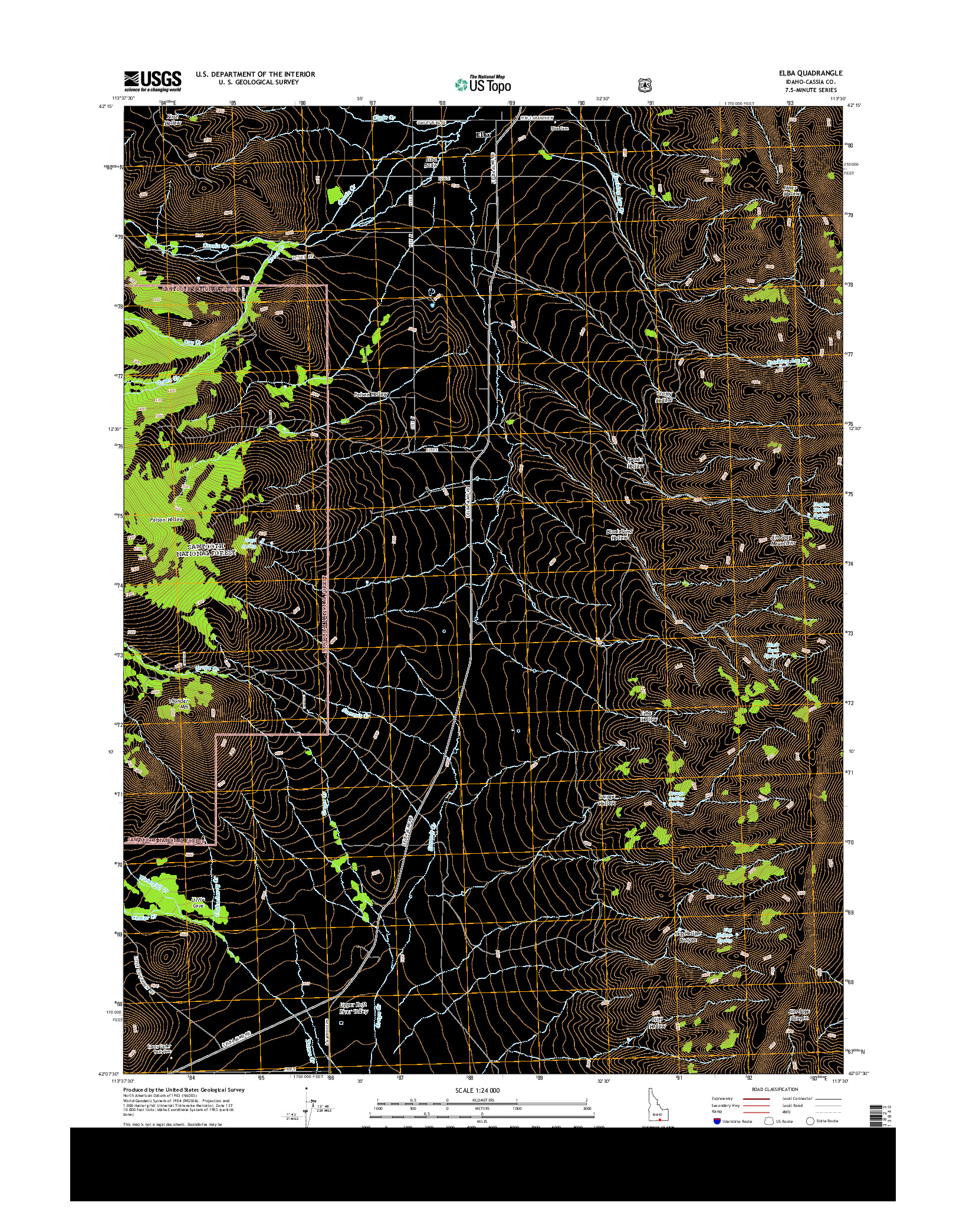 USGS US TOPO 7.5-MINUTE MAP FOR ELBA, ID 2013