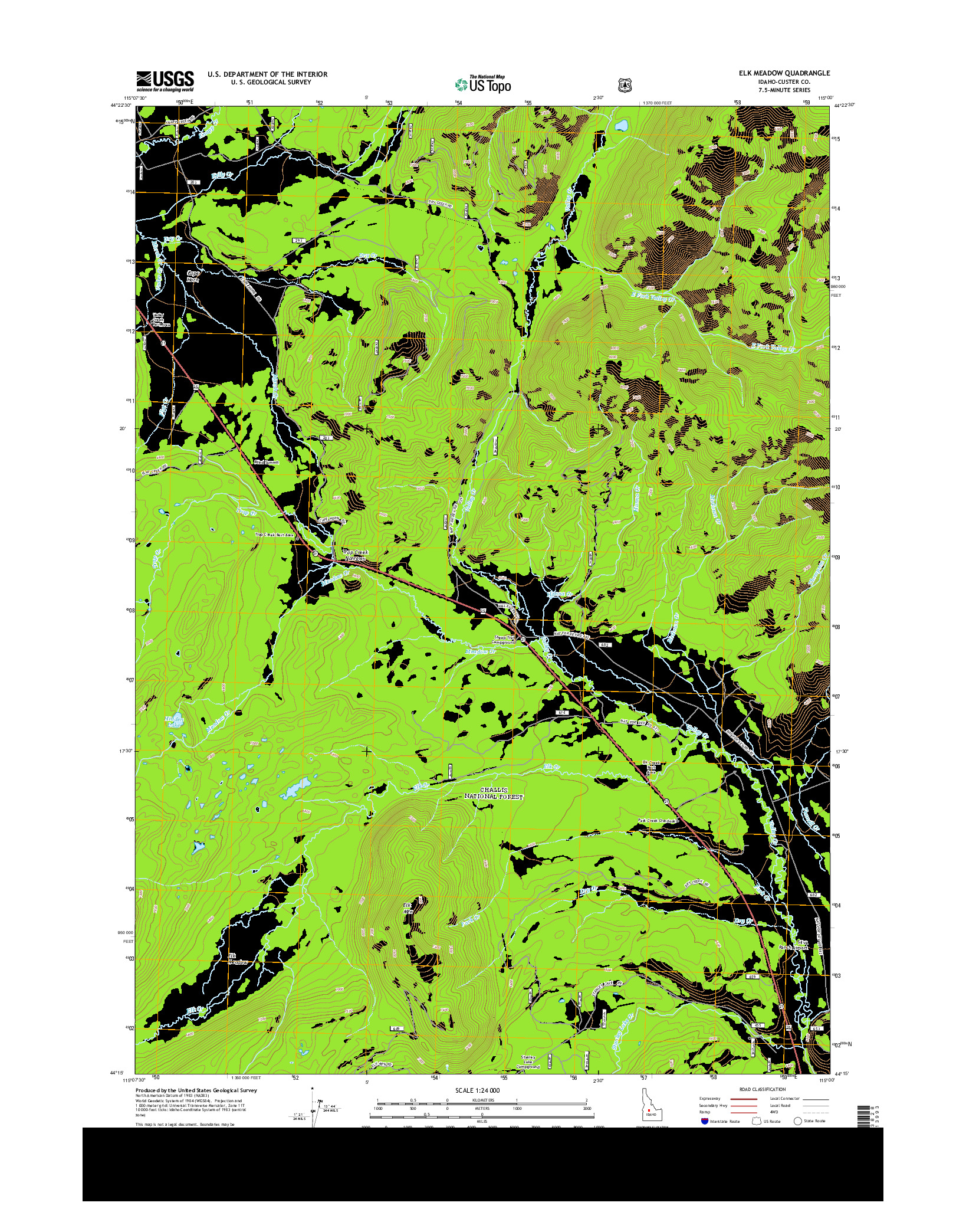 USGS US TOPO 7.5-MINUTE MAP FOR ELK MEADOW, ID 2013