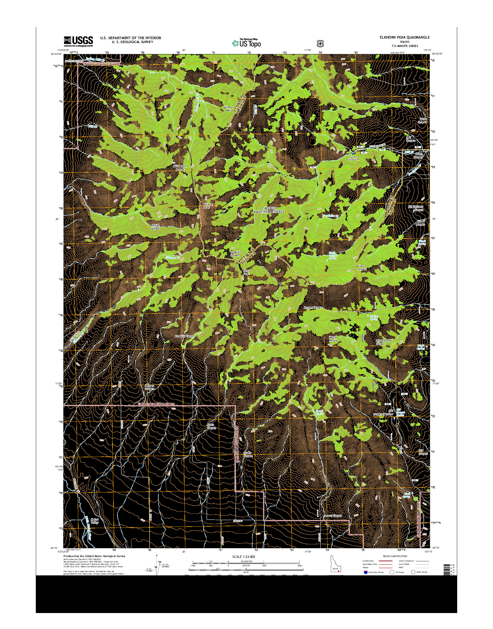 USGS US TOPO 7.5-MINUTE MAP FOR ELKHORN PEAK, ID 2013