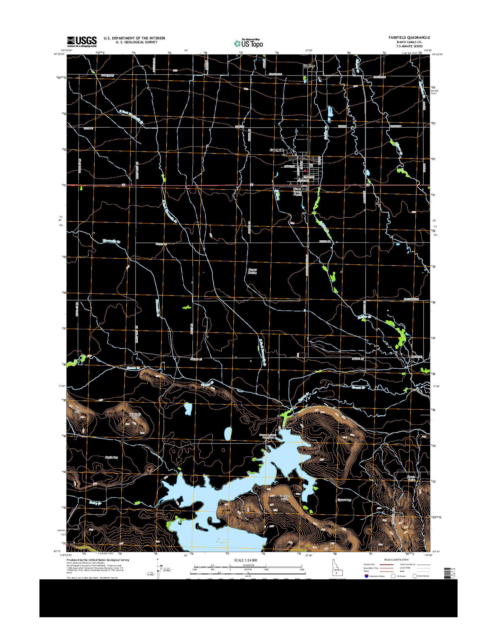 USGS US TOPO 7.5-MINUTE MAP FOR FAIRFIELD, ID 2013