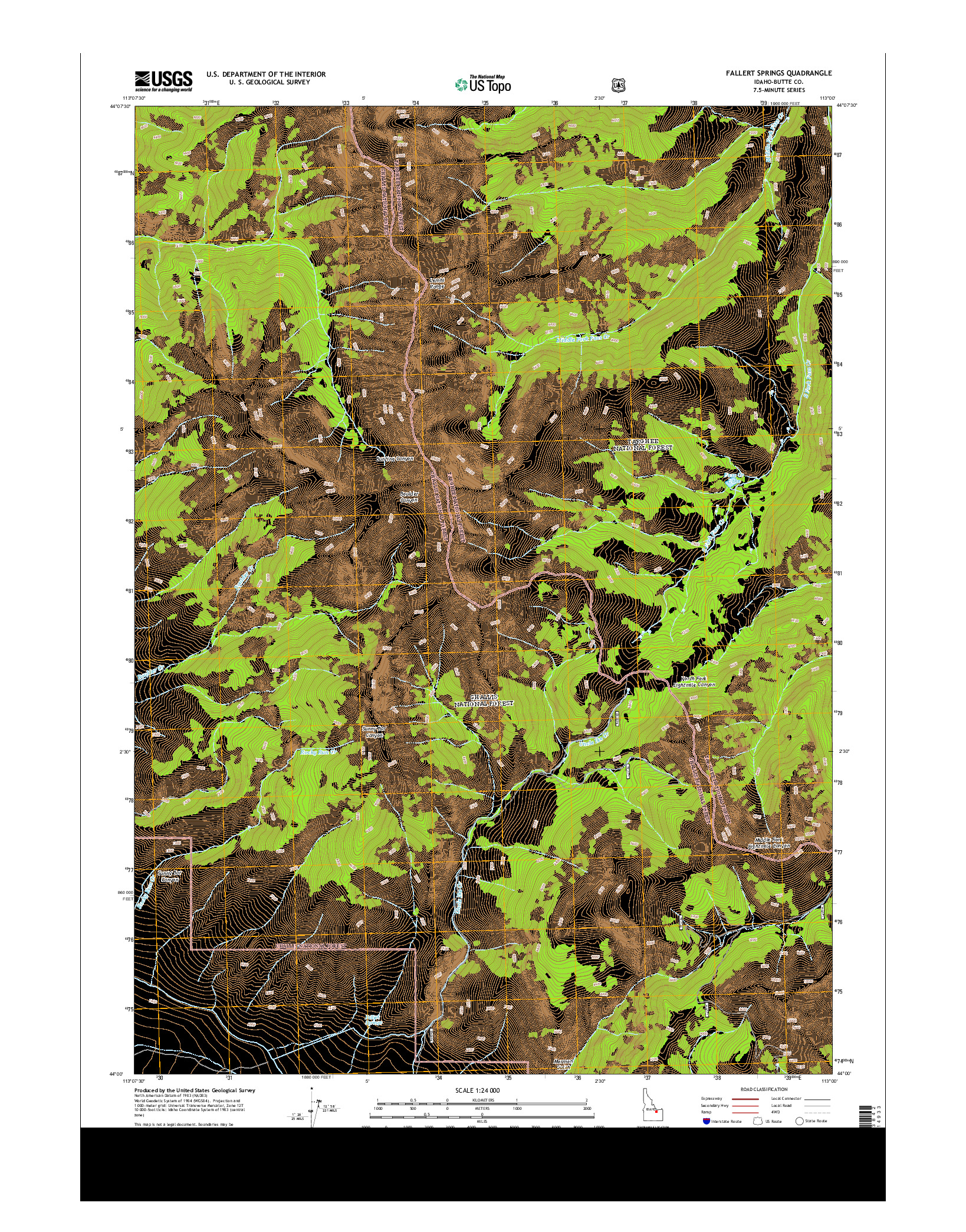 USGS US TOPO 7.5-MINUTE MAP FOR FALLERT SPRINGS, ID 2013