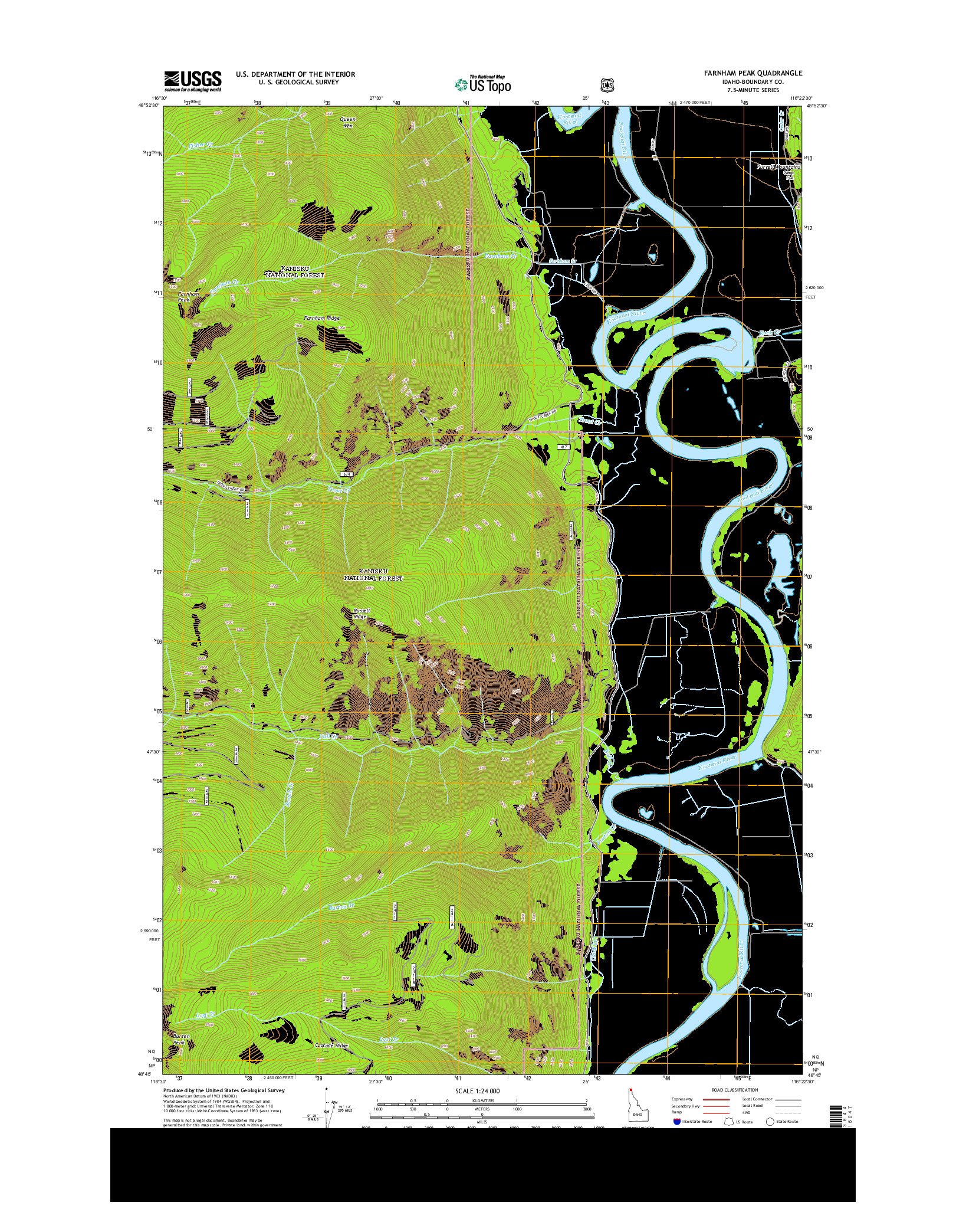 USGS US TOPO 7.5-MINUTE MAP FOR FARNHAM PEAK, ID 2013