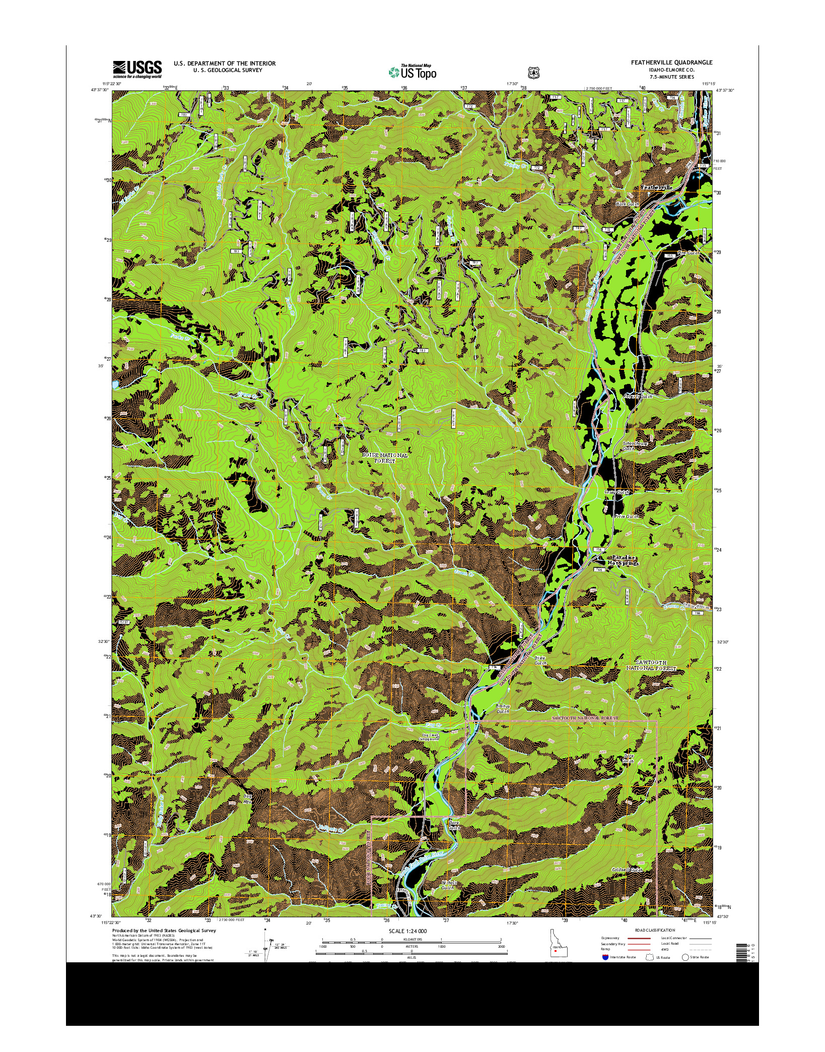 USGS US TOPO 7.5-MINUTE MAP FOR FEATHERVILLE, ID 2013